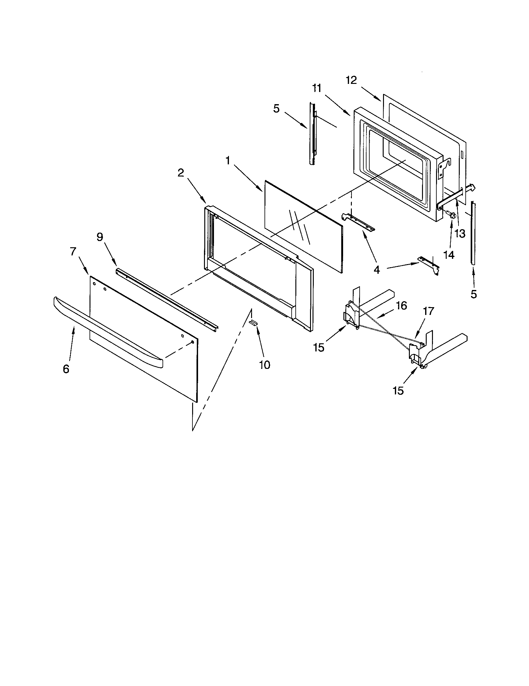 KitchenAid KEMC308KWH02 microwave door diagram