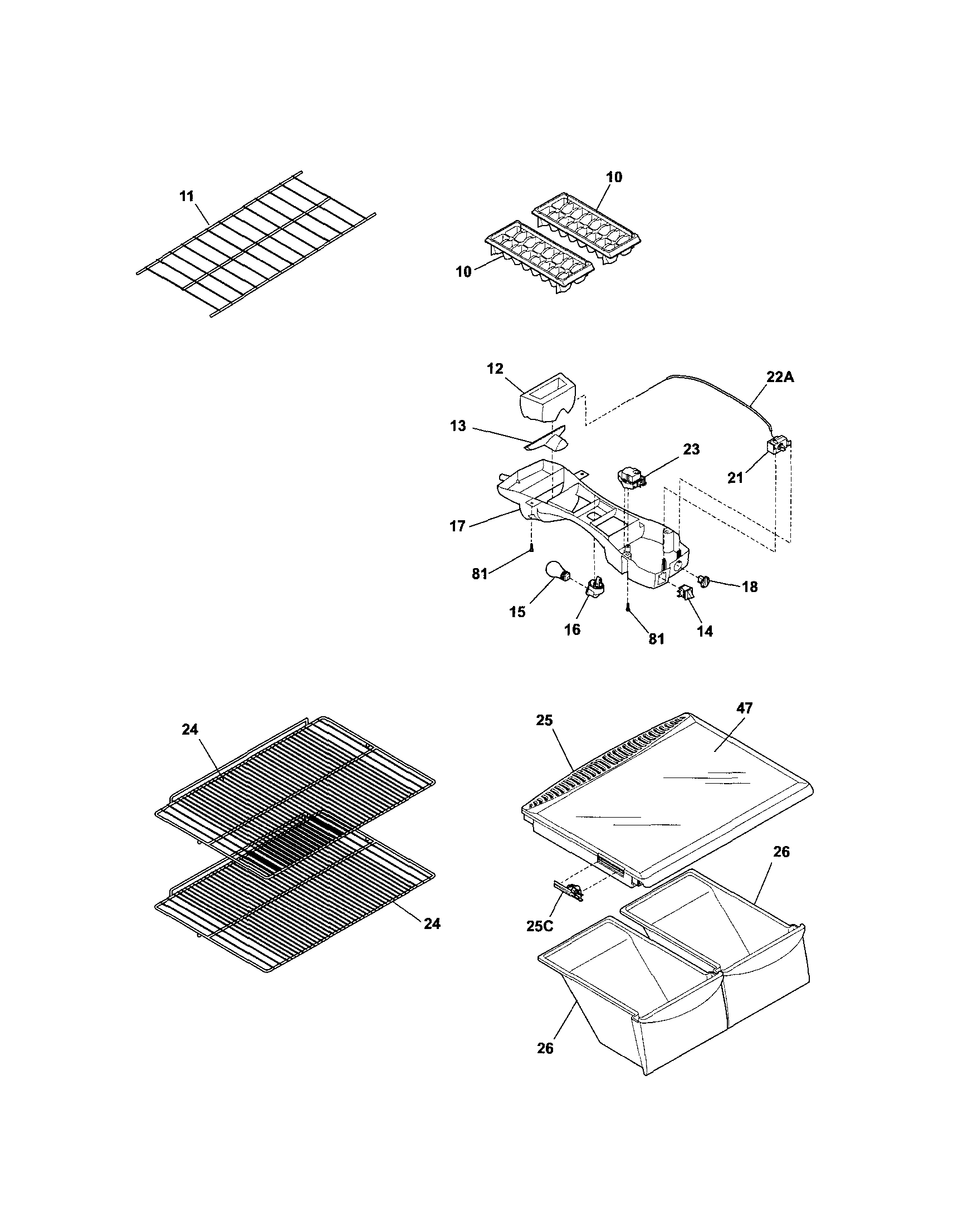 Kenmore 2536580250A shelves diagram