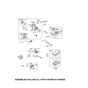Briggs & Stratton 10T802-1244-B1 carburetor/fuel tank diagram