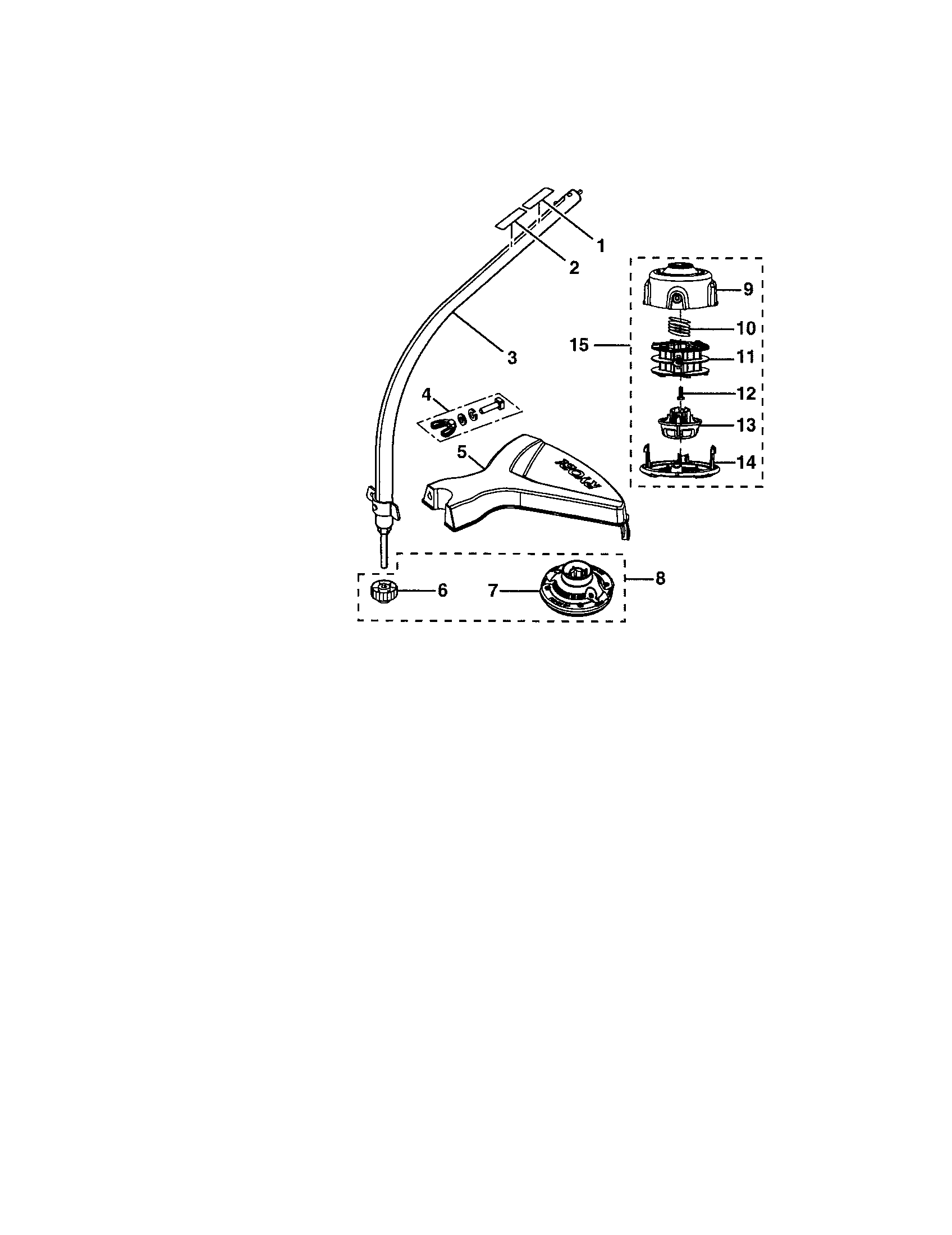 Ryobi RY30931 deflector/string head-ry30530 diagram