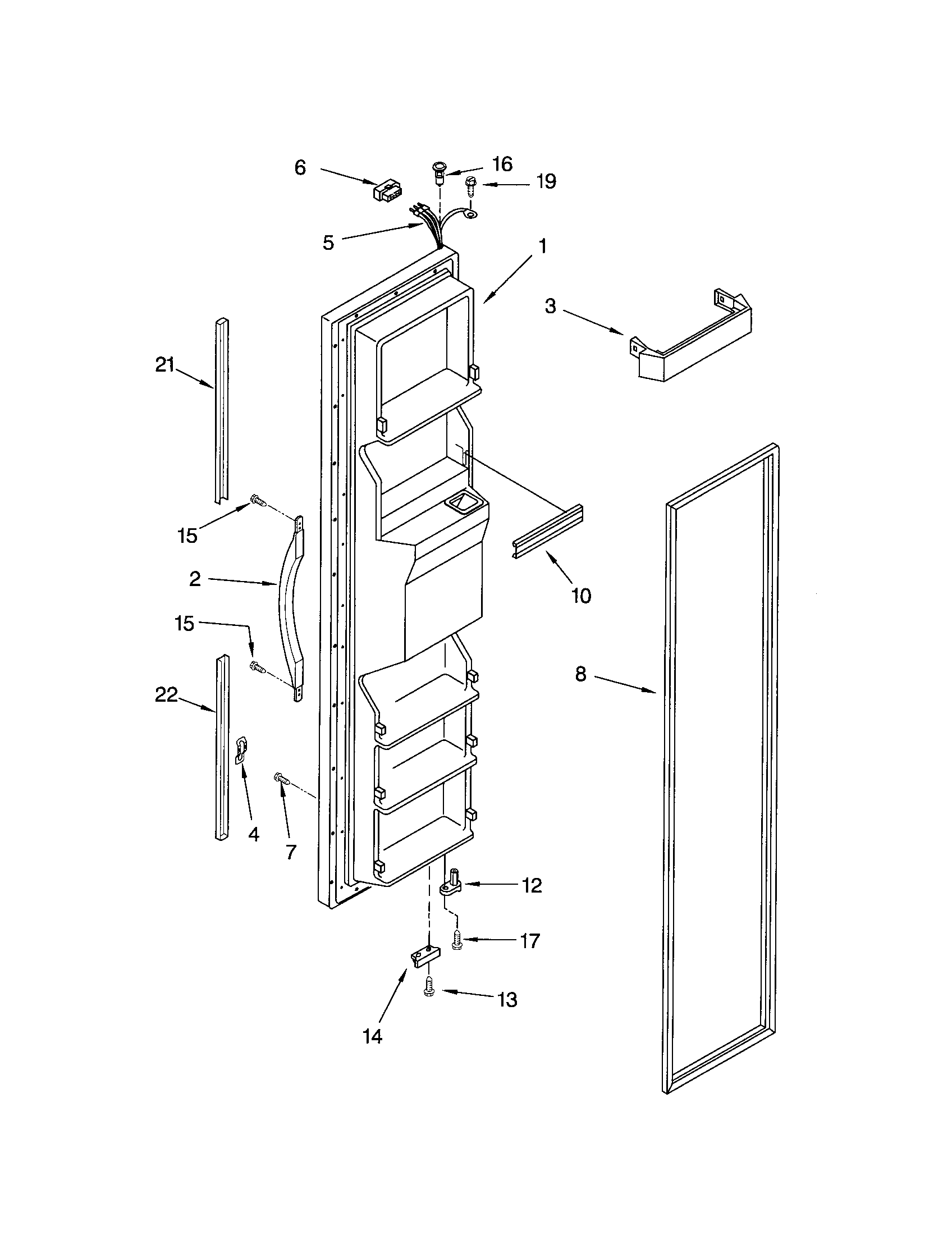 Kenmore 10652524101 freezer door diagram