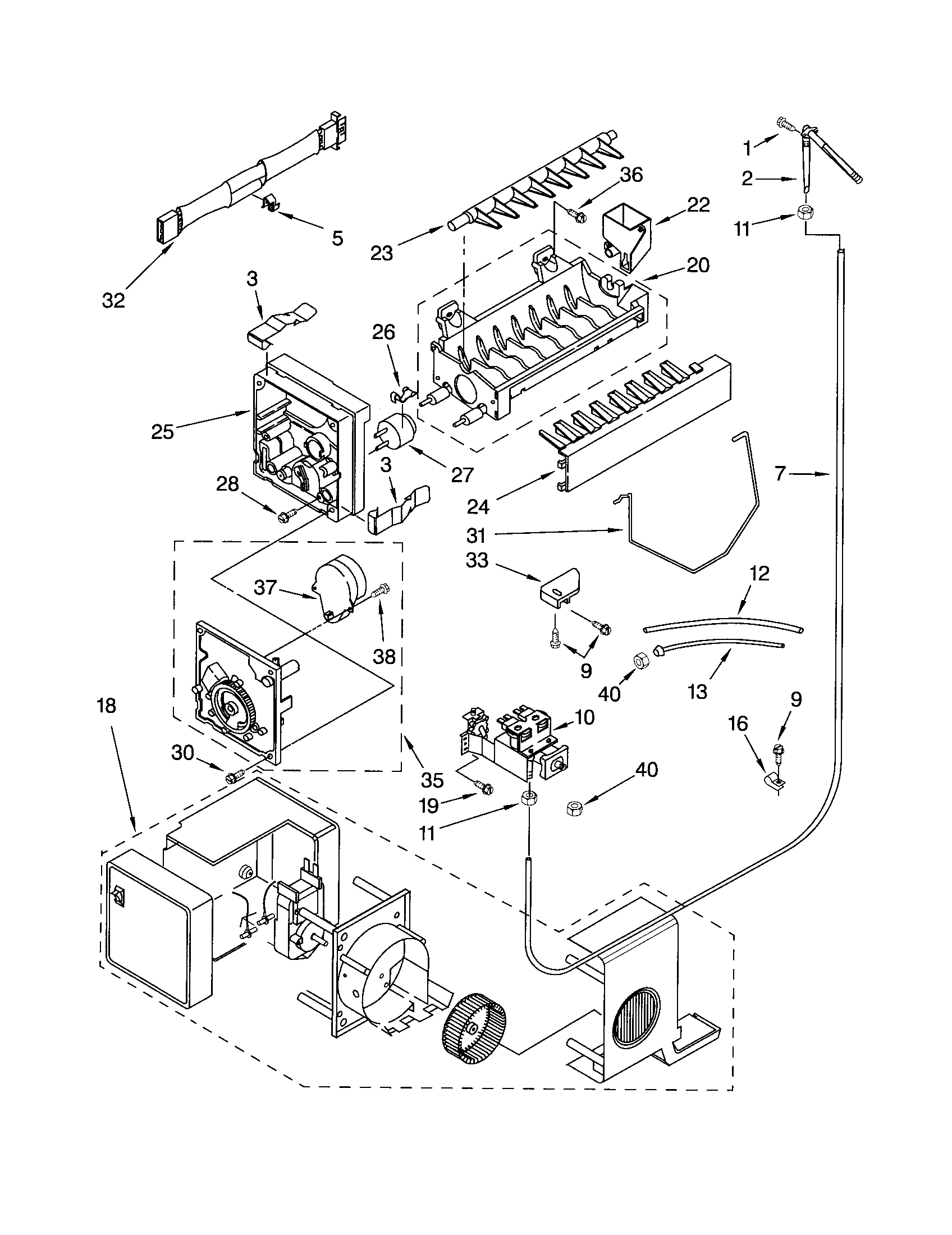 Kenmore 10652524101 icemaker diagram