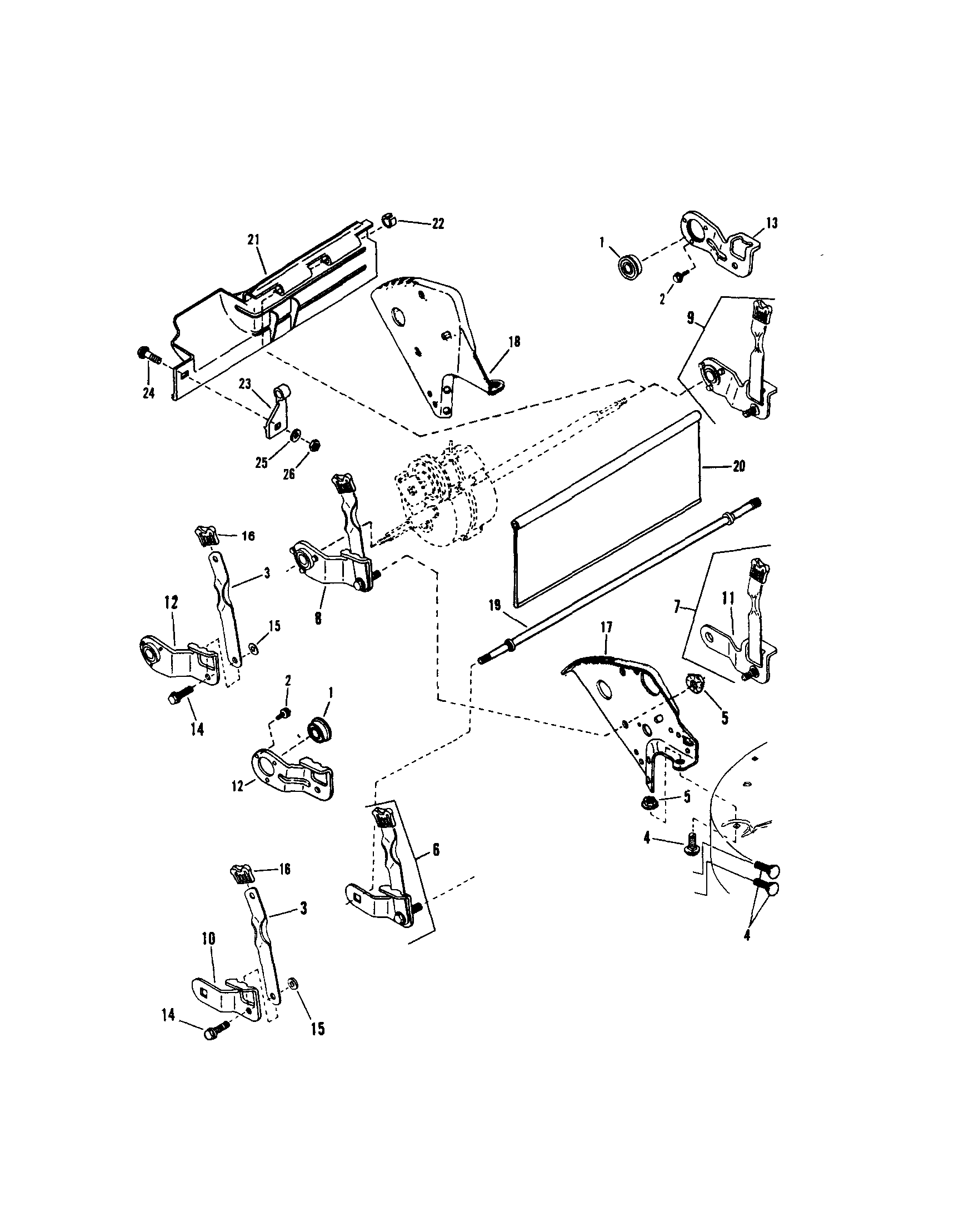 Snapper RP21500KWV rear wheel brackets/latches diagram