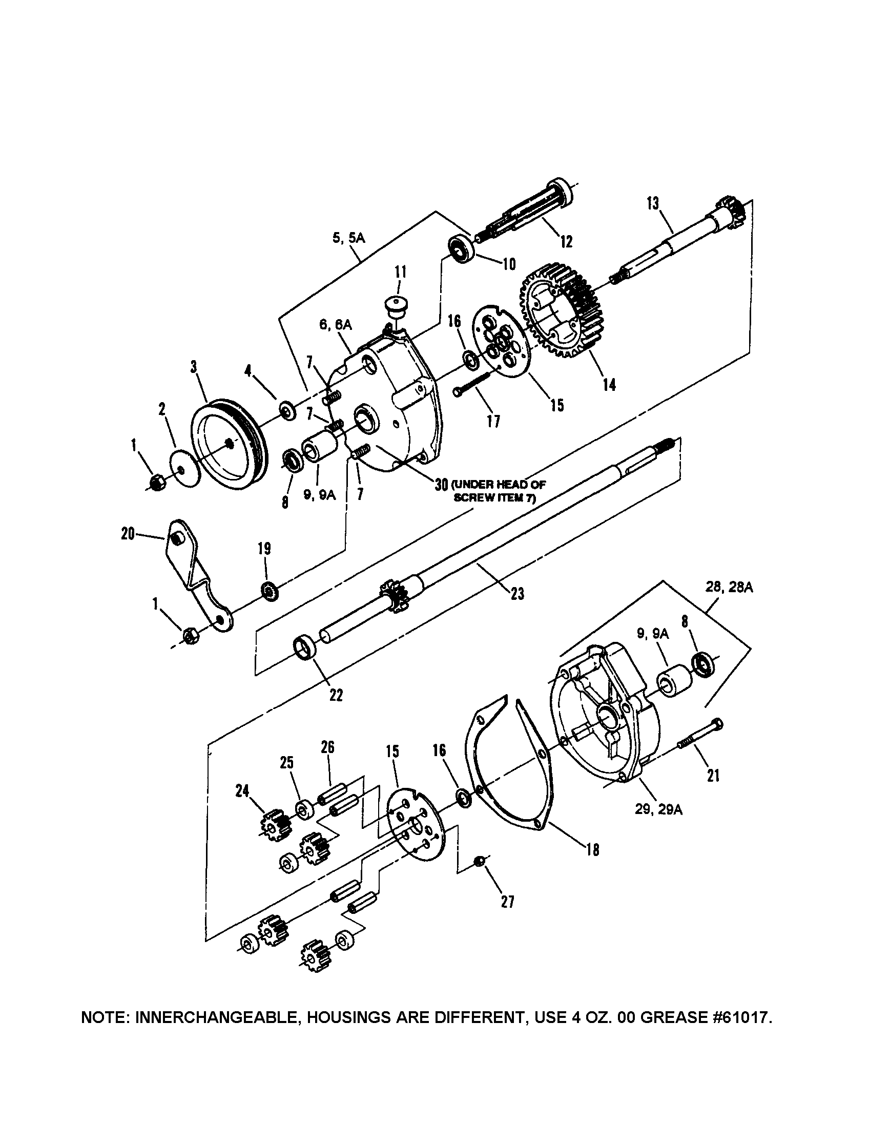 Snapper RP21500KWV transmission (differential) diagram