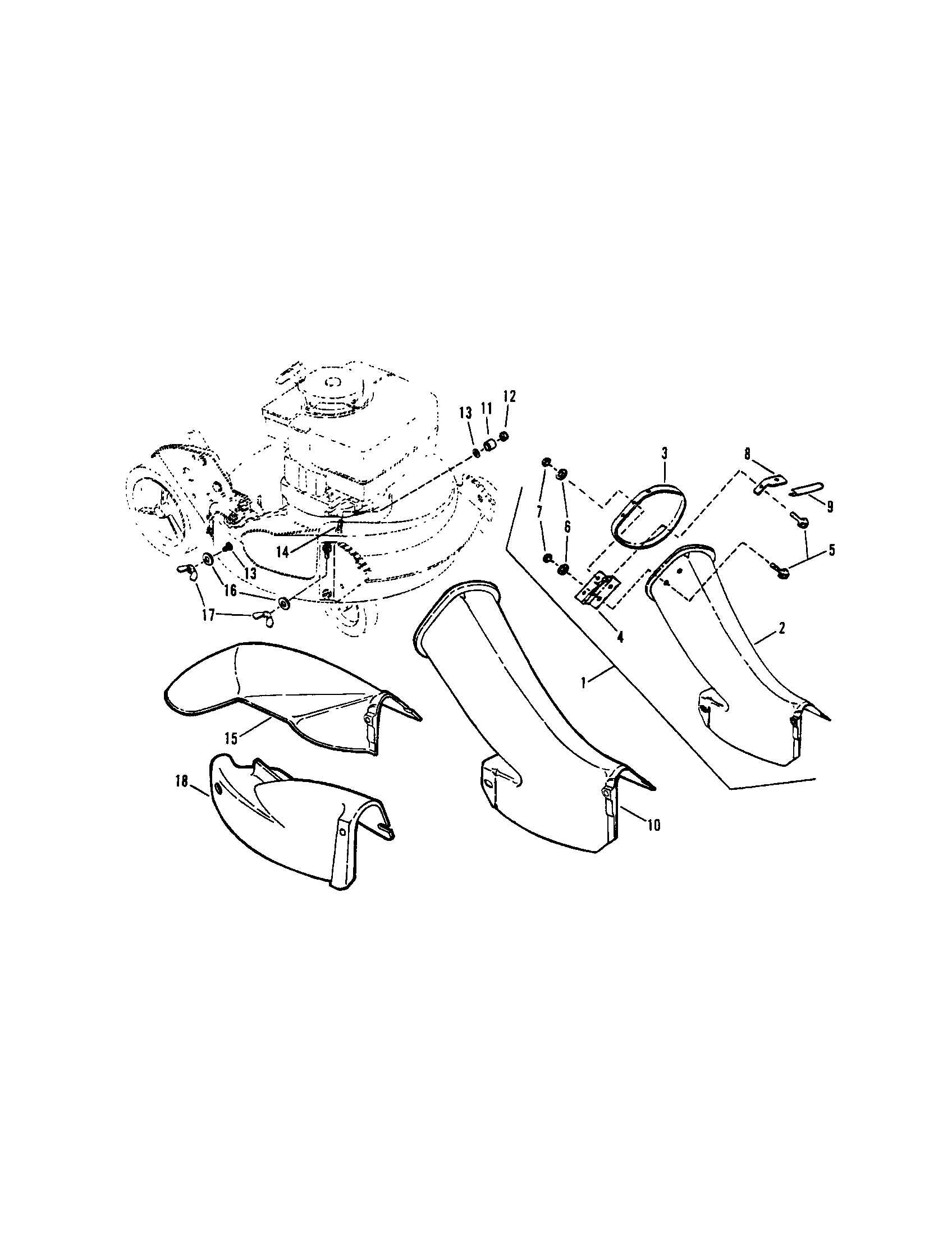 Snapper RP21500KWV side chute/adapter diagram