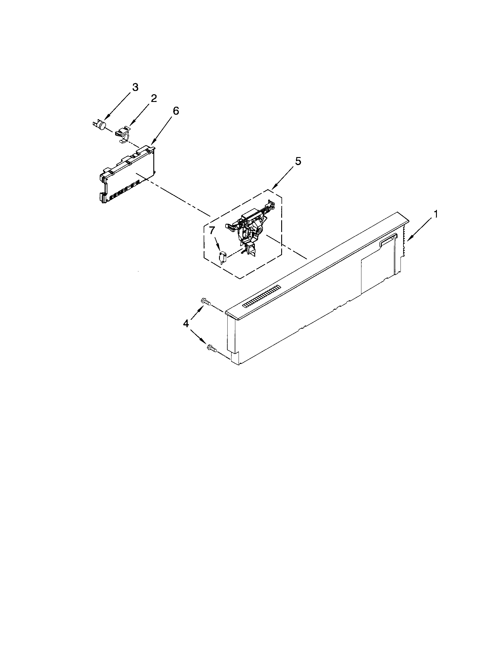 KitchenAid KUDC20FVBL0 control panel diagram