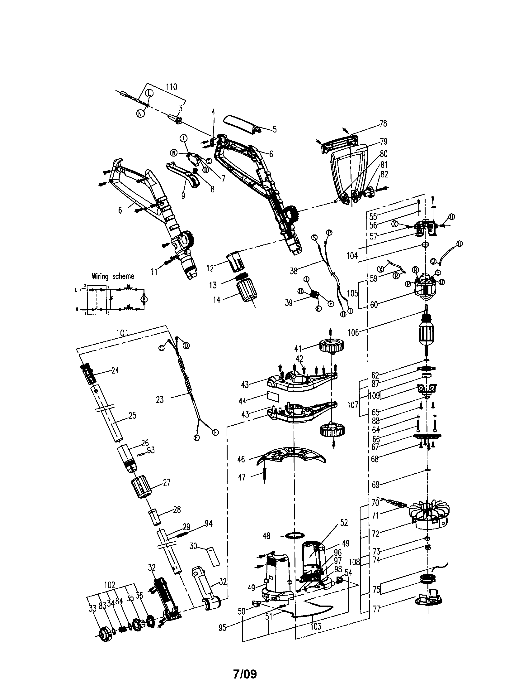 Worx WG112 trimmer/edger diagram