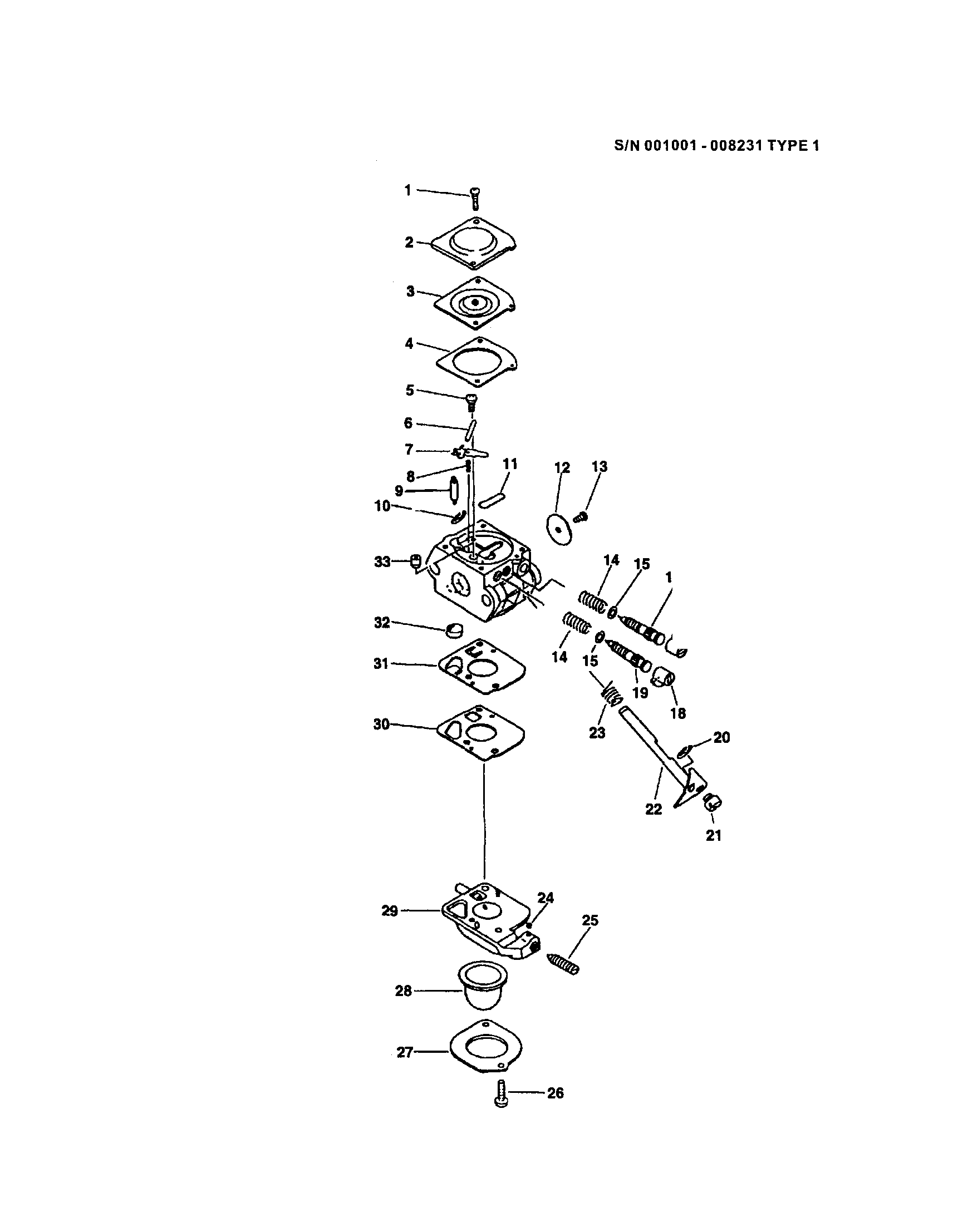 Echo SRM-2100SB TYPE 1 carburetor diagram