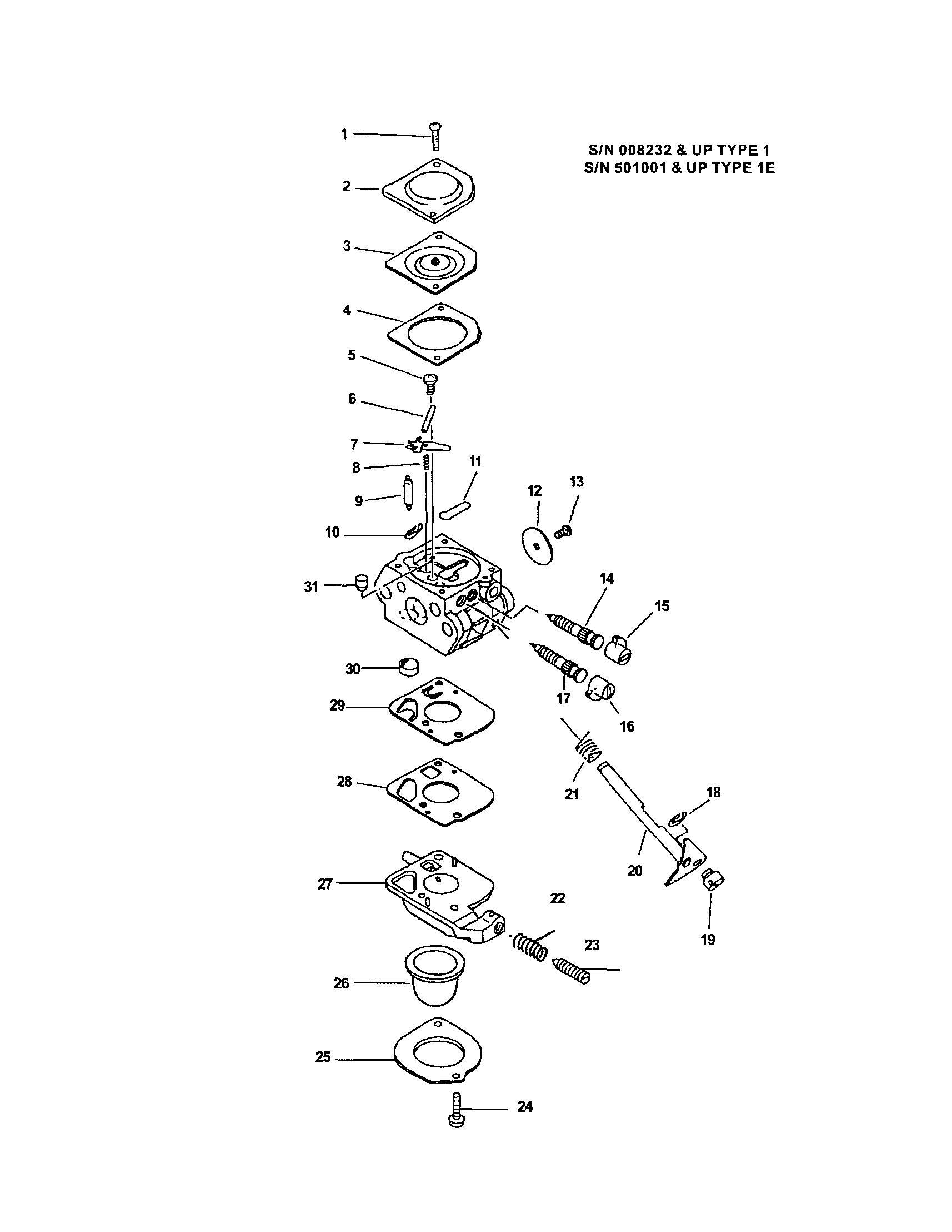 Echo SRM-2100SB TYPE 1 carburetor diagram