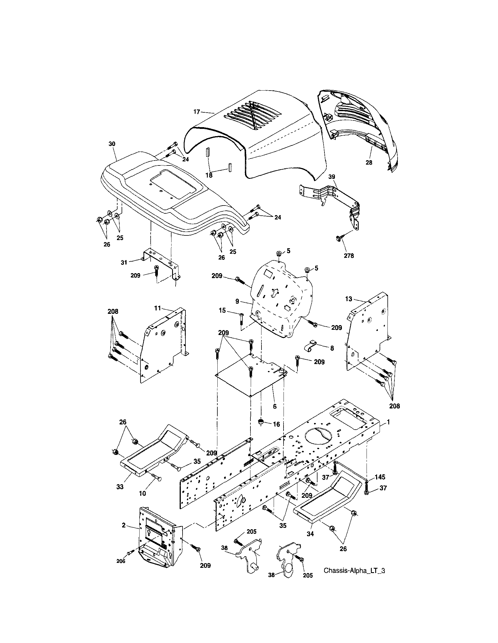 Craftsman 917287011 chassis and enclosures diagram