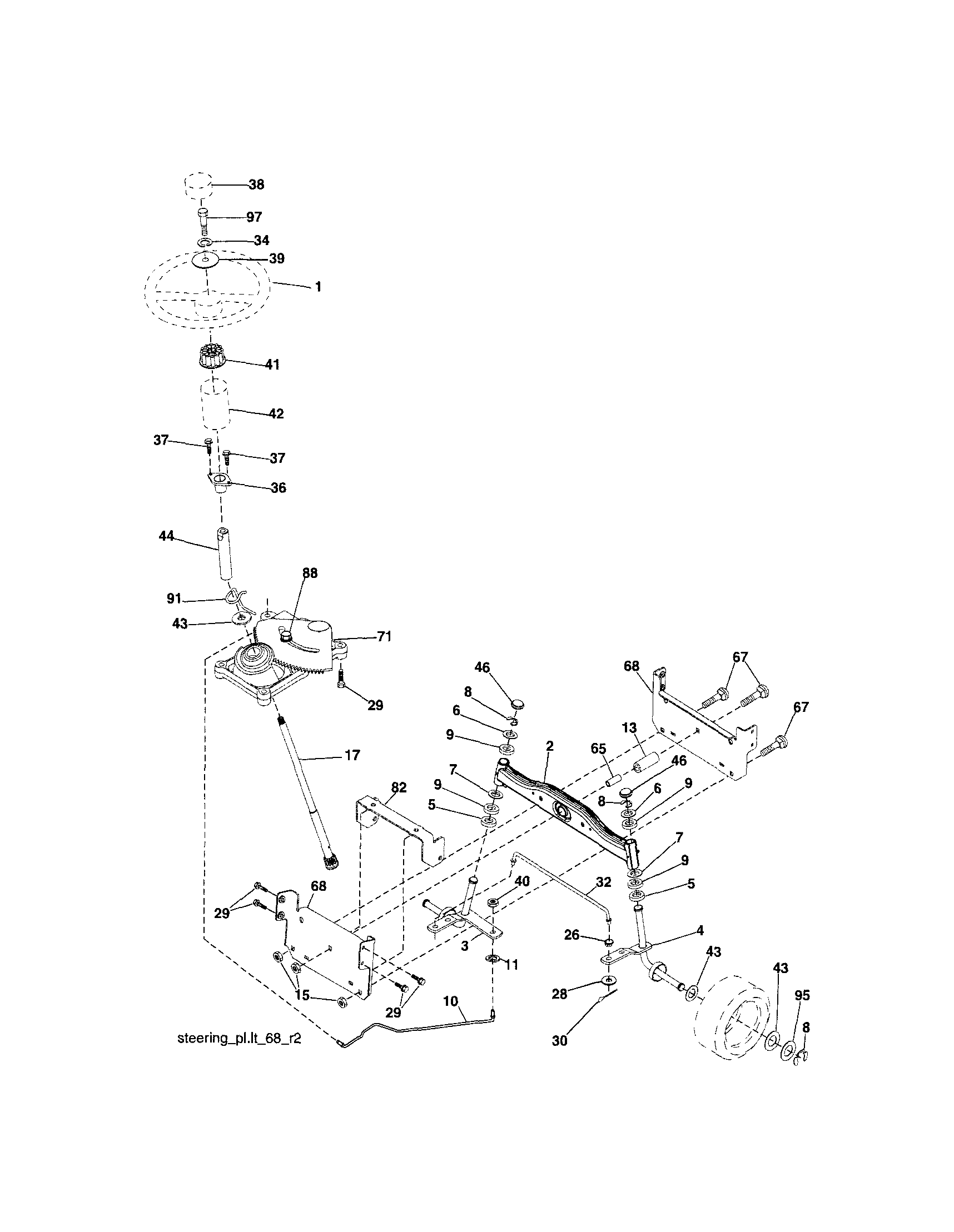 Craftsman 917287011 steering diagram
