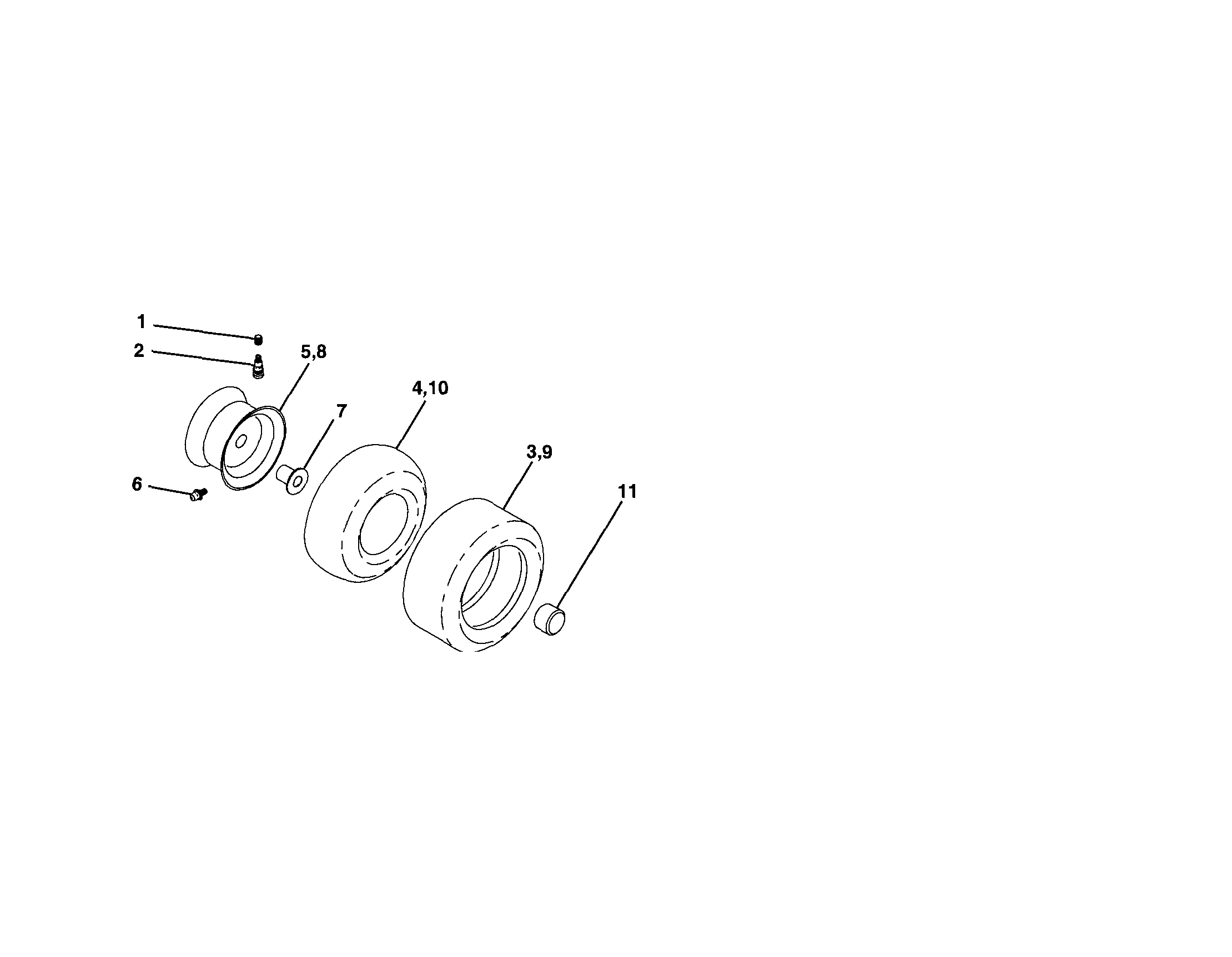Craftsman 917287011 wheels and tires diagram
