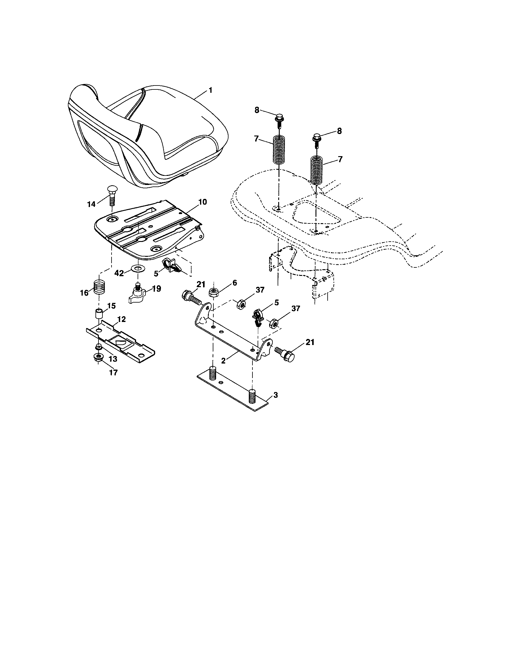 Craftsman 917287110 seat diagram