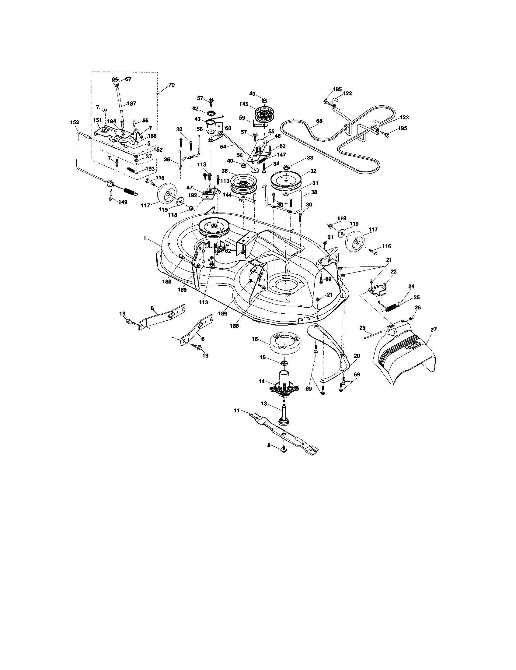 Craftsman 917287110 mower deck diagram