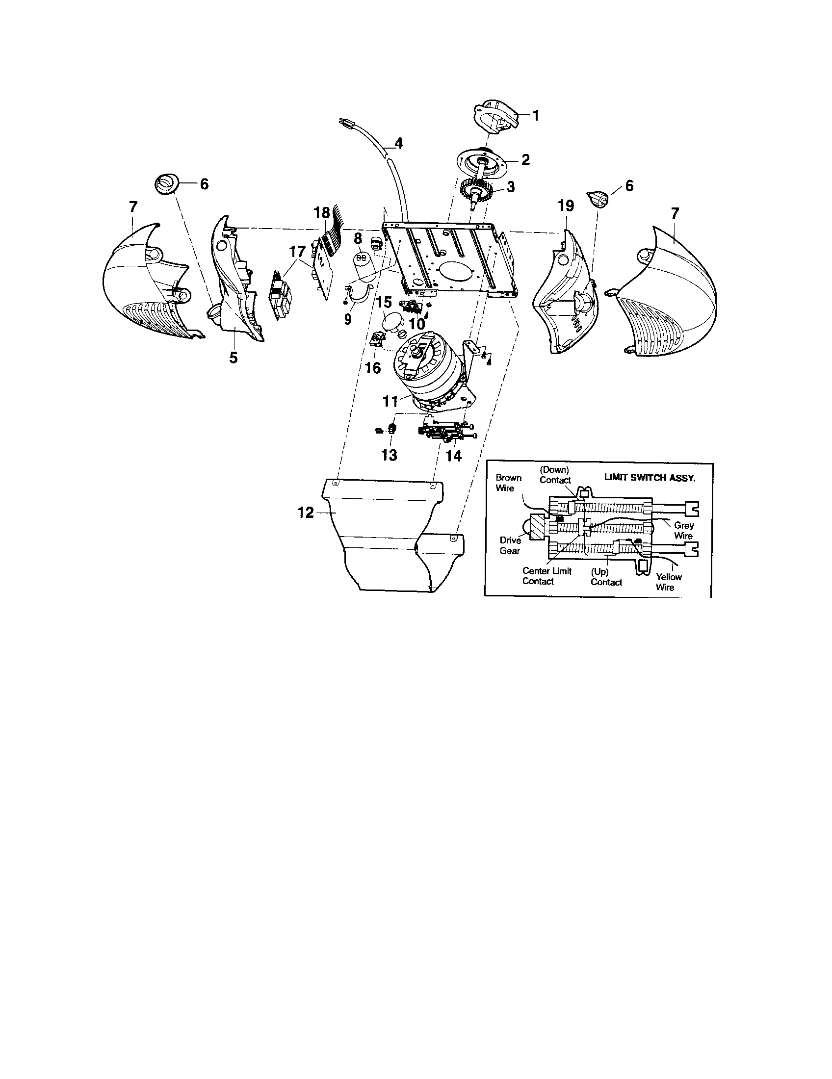 Craftsman 13953916D motor unit assembly parts diagram