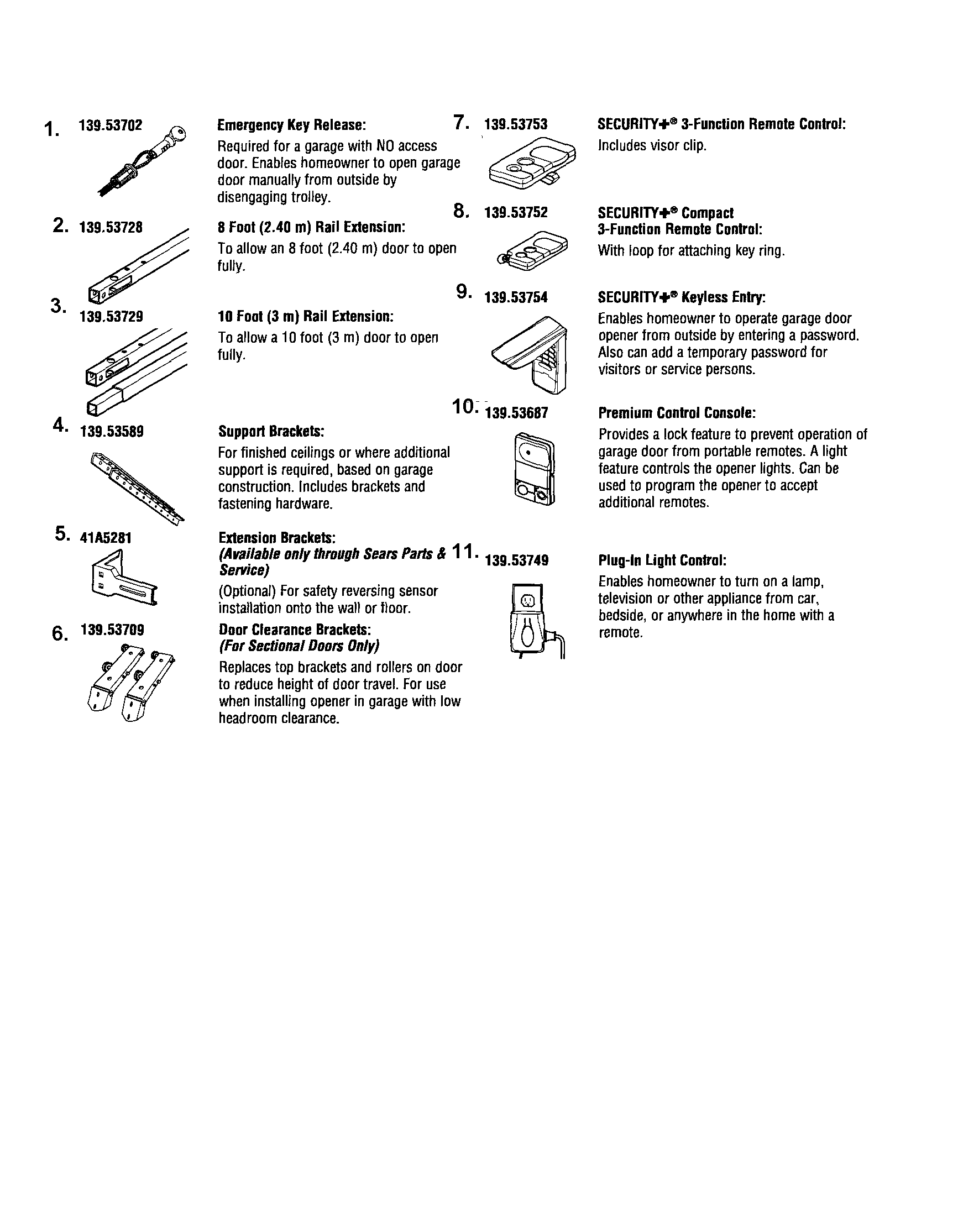 Craftsman 13953916D accessories diagram