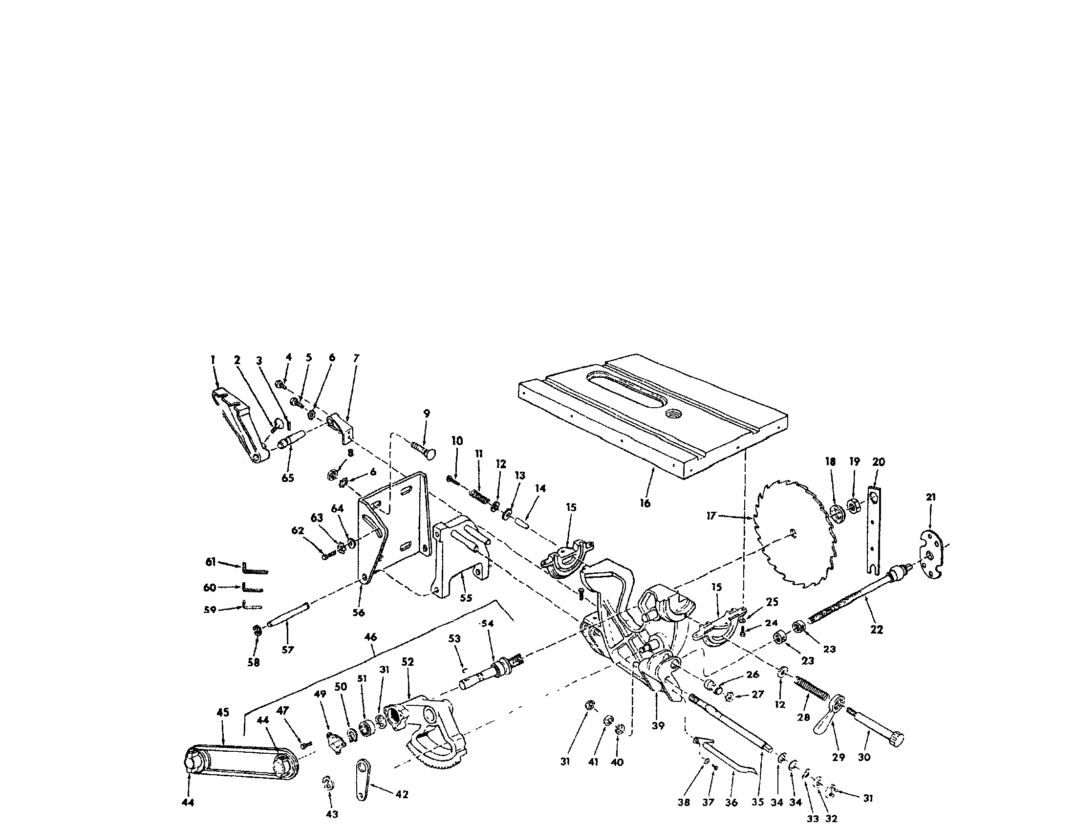 Craftsman 113298720 blade/belt/arbor diagram