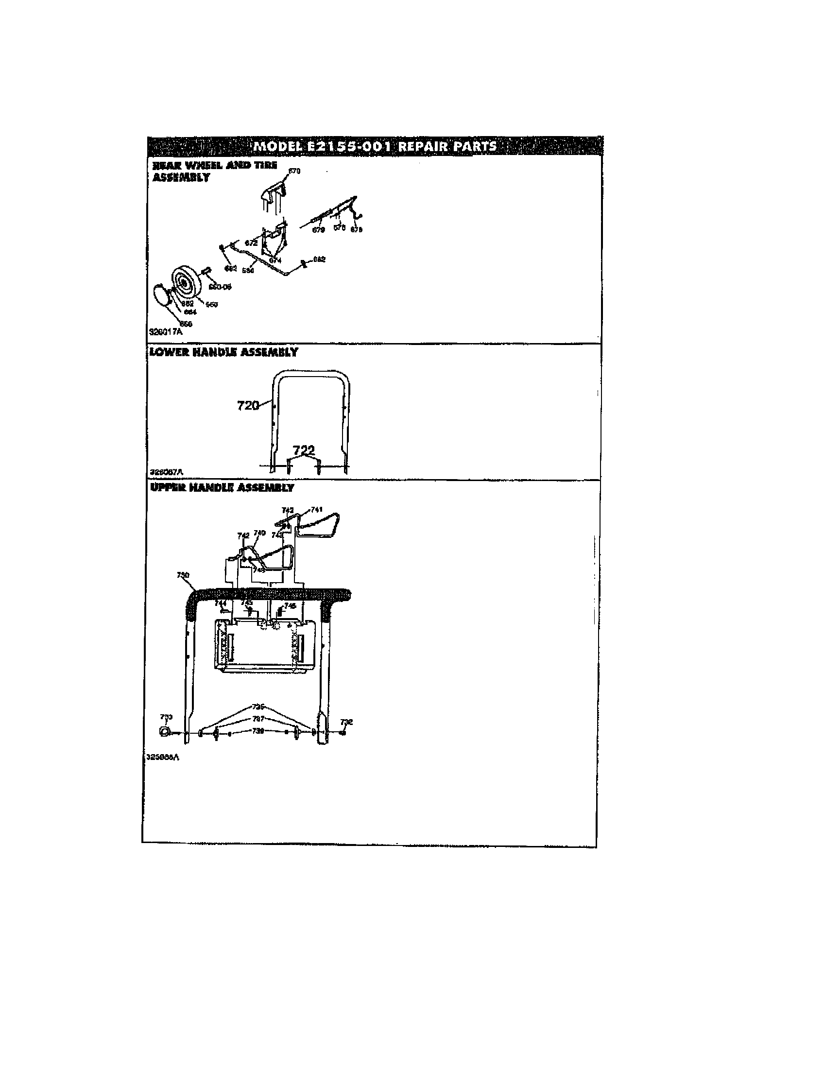 Noma E2155-001 rear wheel/handles diagram