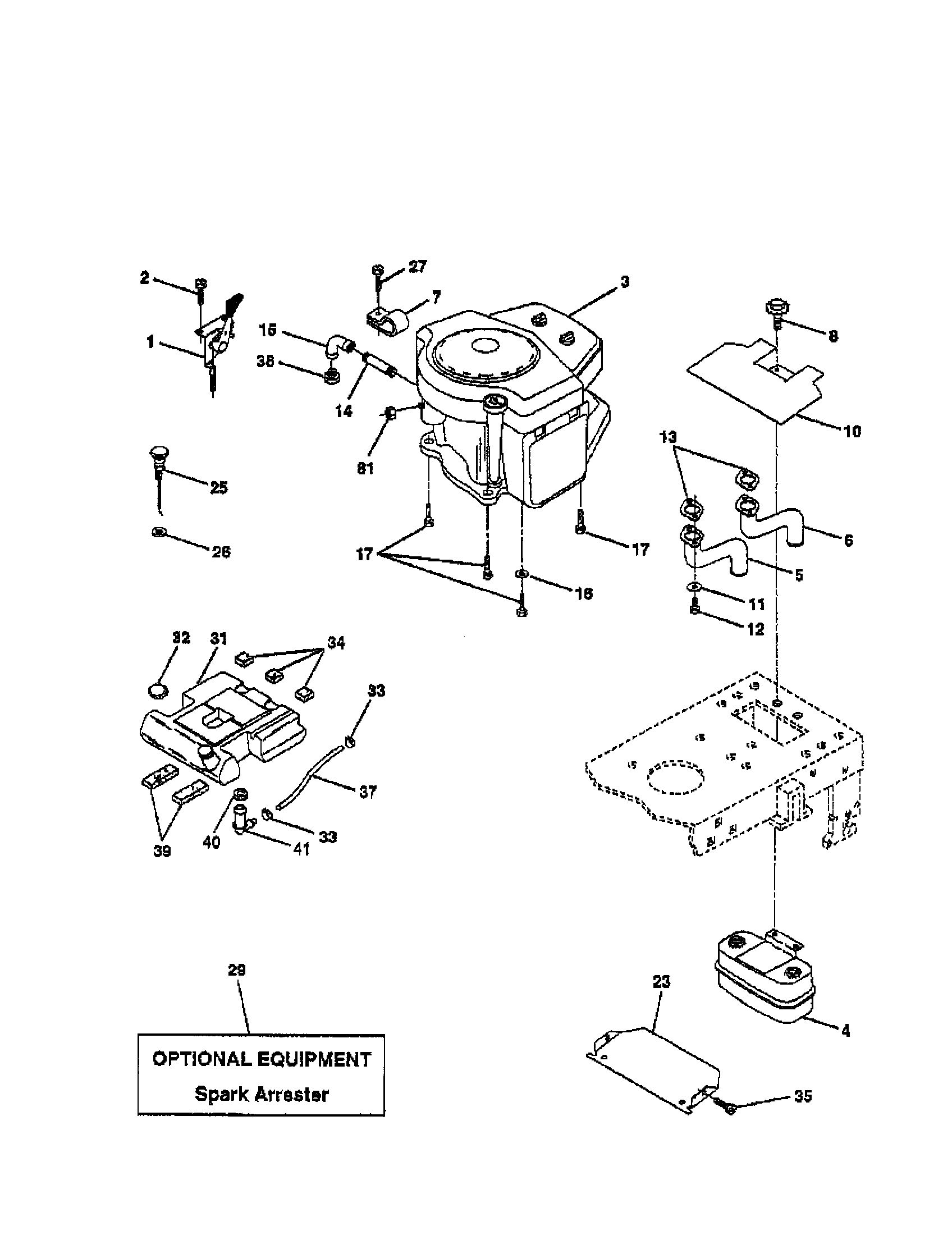 Poulan HDC185H46A engine diagram