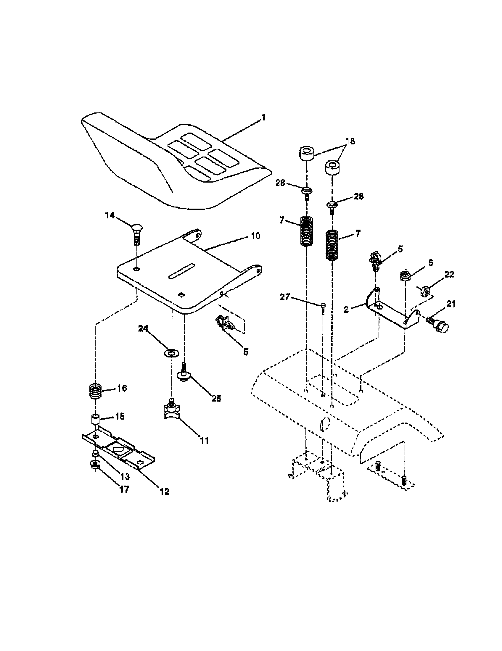Poulan HDC185H46A seat diagram