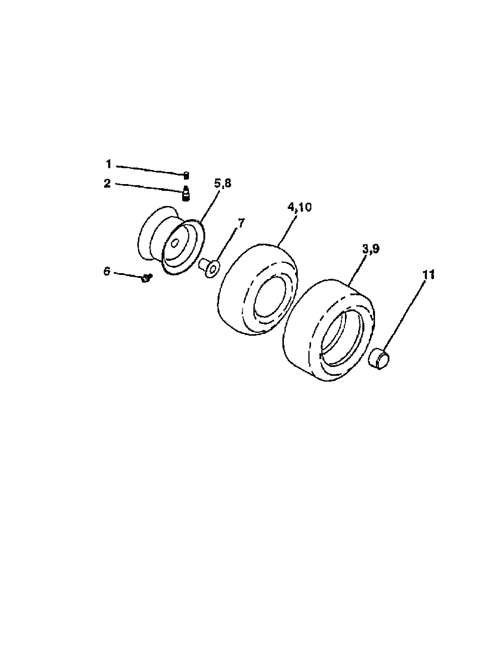 Poulan HDC185H46A wheels and tires diagram