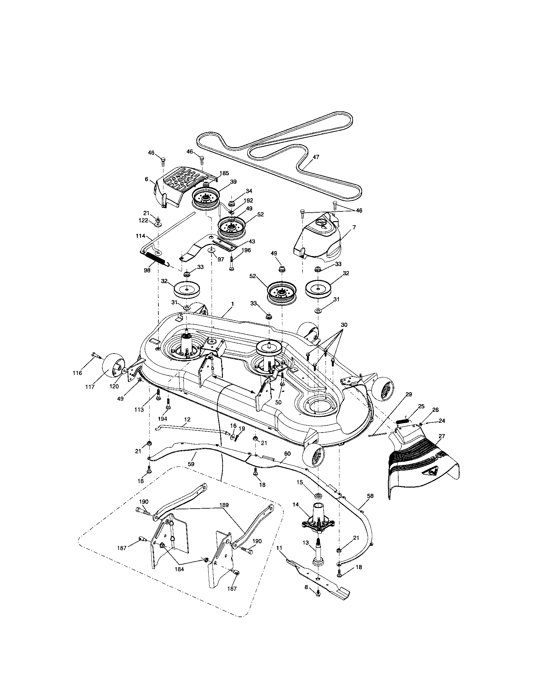 Craftsman 917287320 mower deck diagram