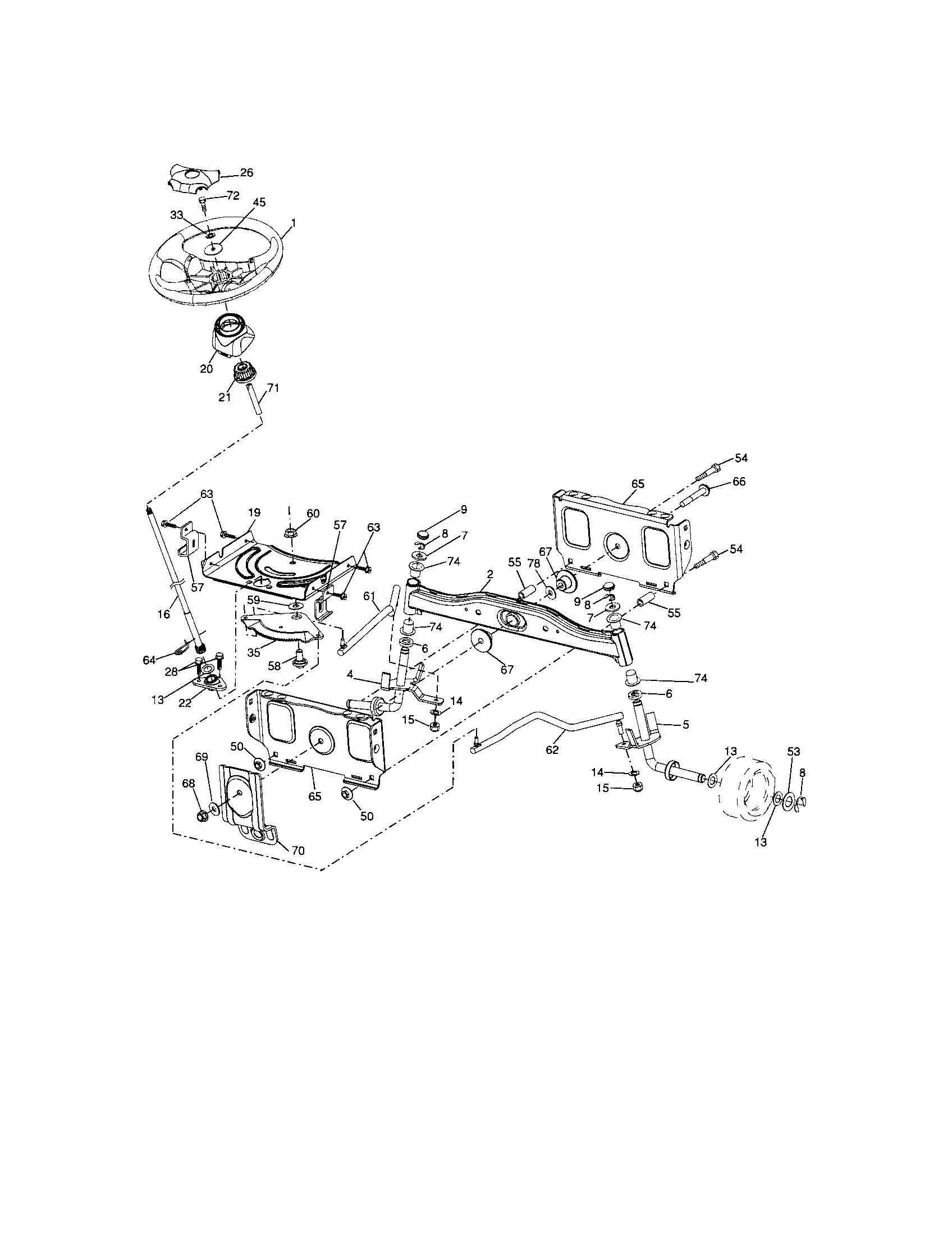 Craftsman 917288111 steering diagram