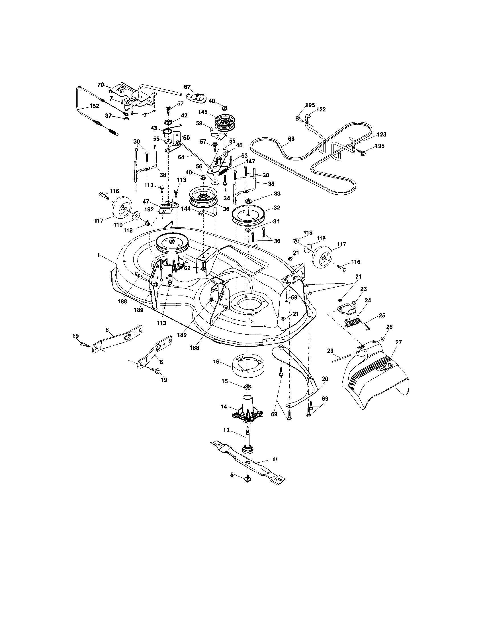 Craftsman 917288111 mower deck diagram