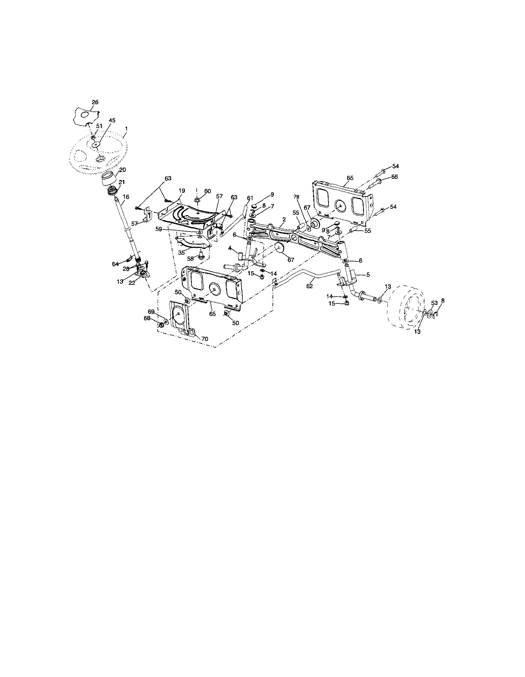 Craftsman 917288230 steering diagram
