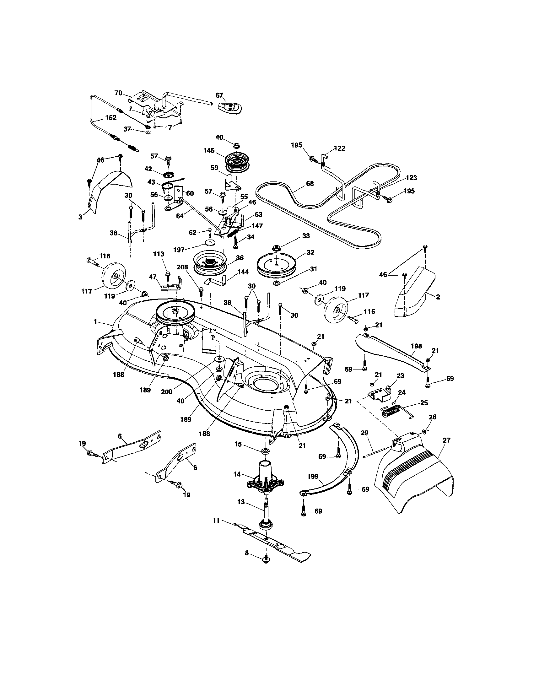 Craftsman 917288141 mower deck diagram
