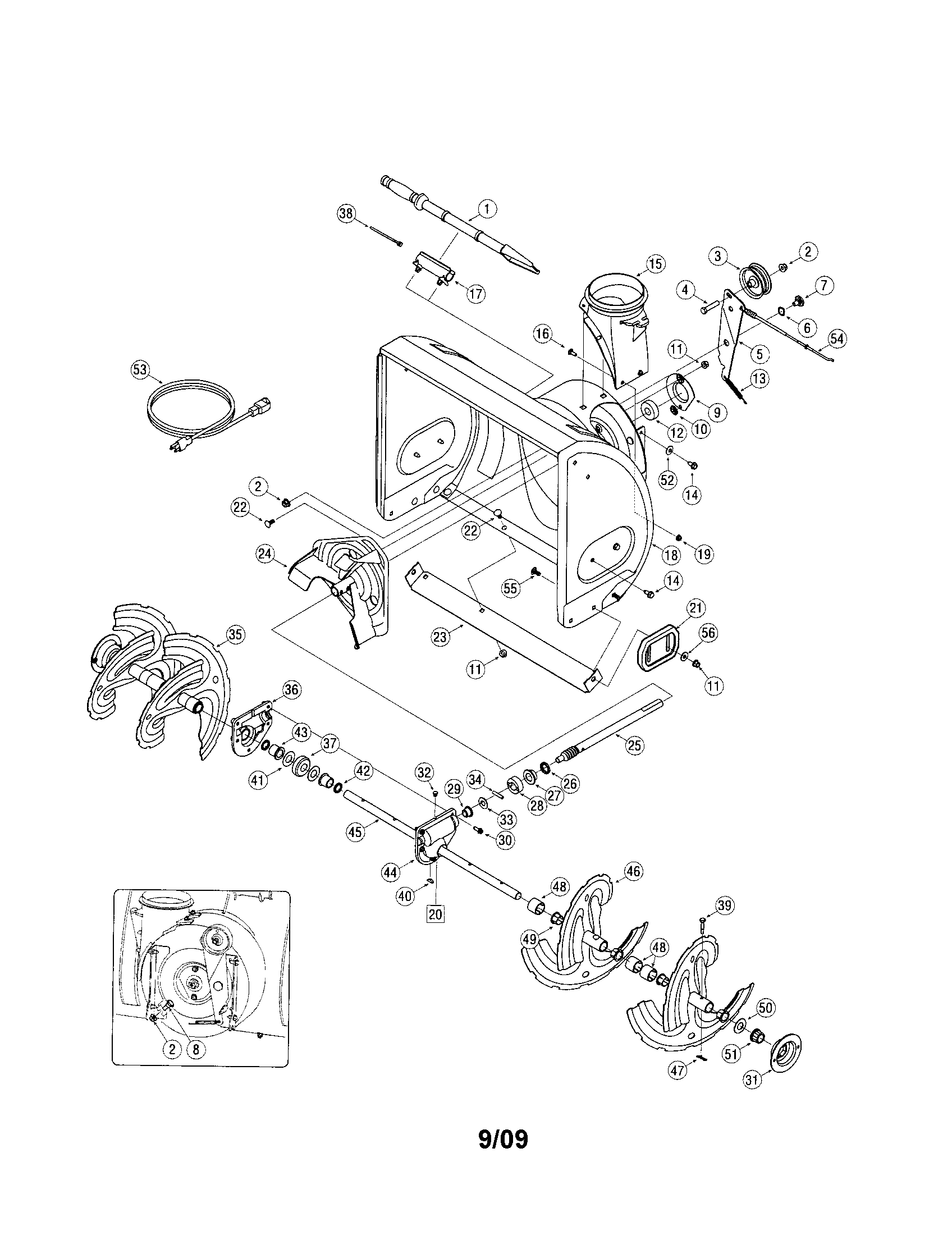 Craftsman 247889700 auger/housing diagram