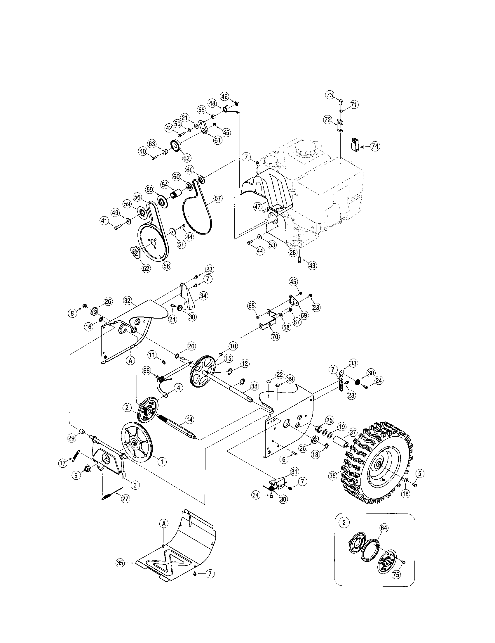 Craftsman 247889700 axle/wheels diagram