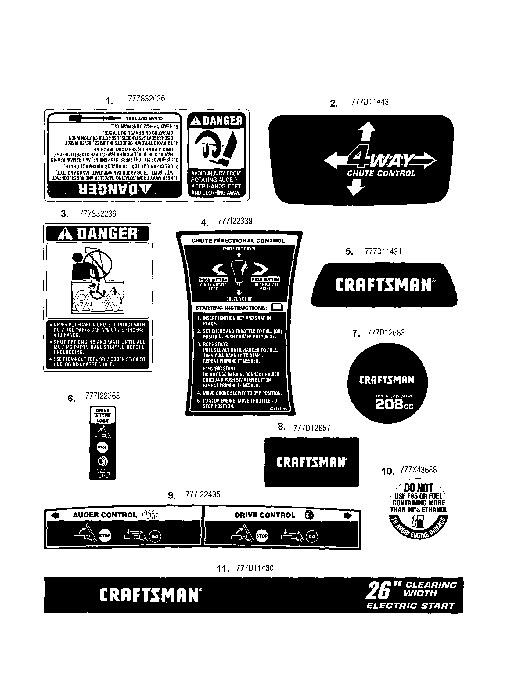 Craftsman 247889700 decals diagram