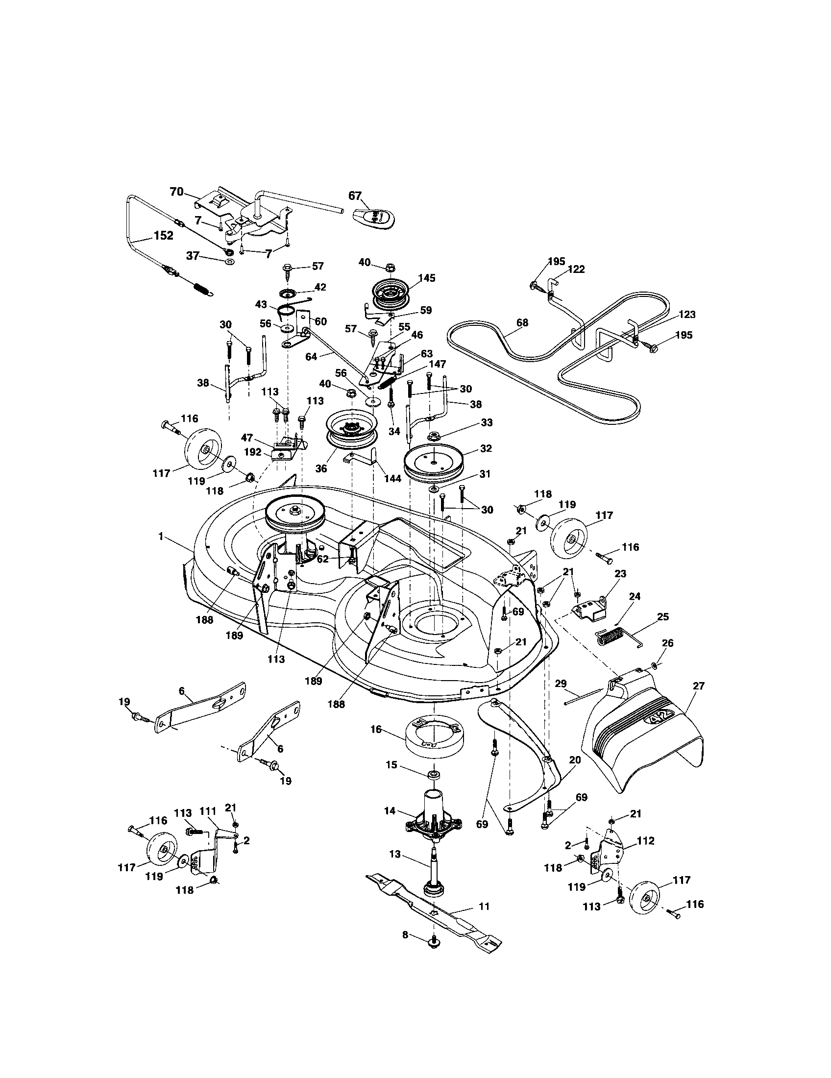 Craftsman 917288330 mower deck diagram