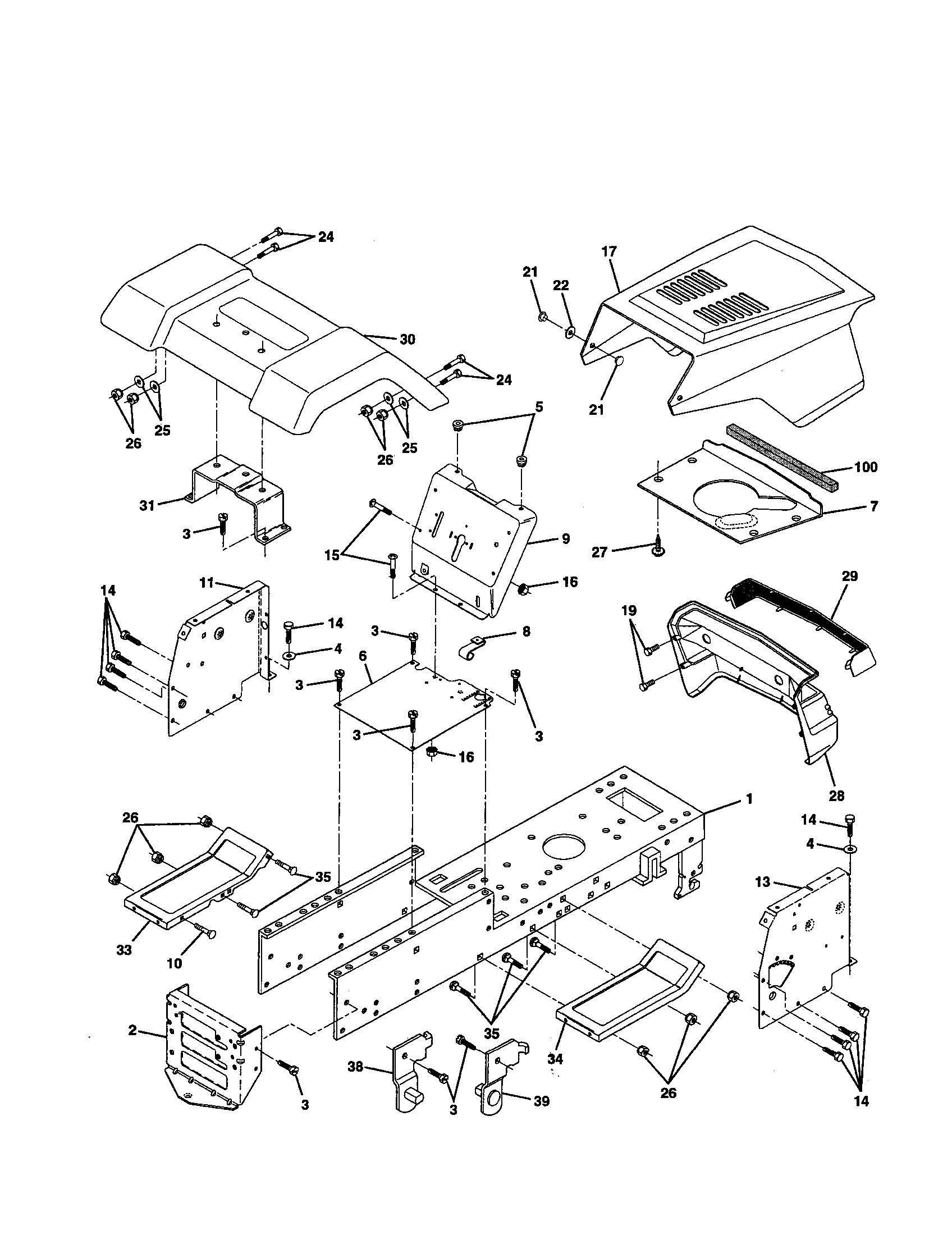 Craftsman 917252531 chassis & enclosures diagram