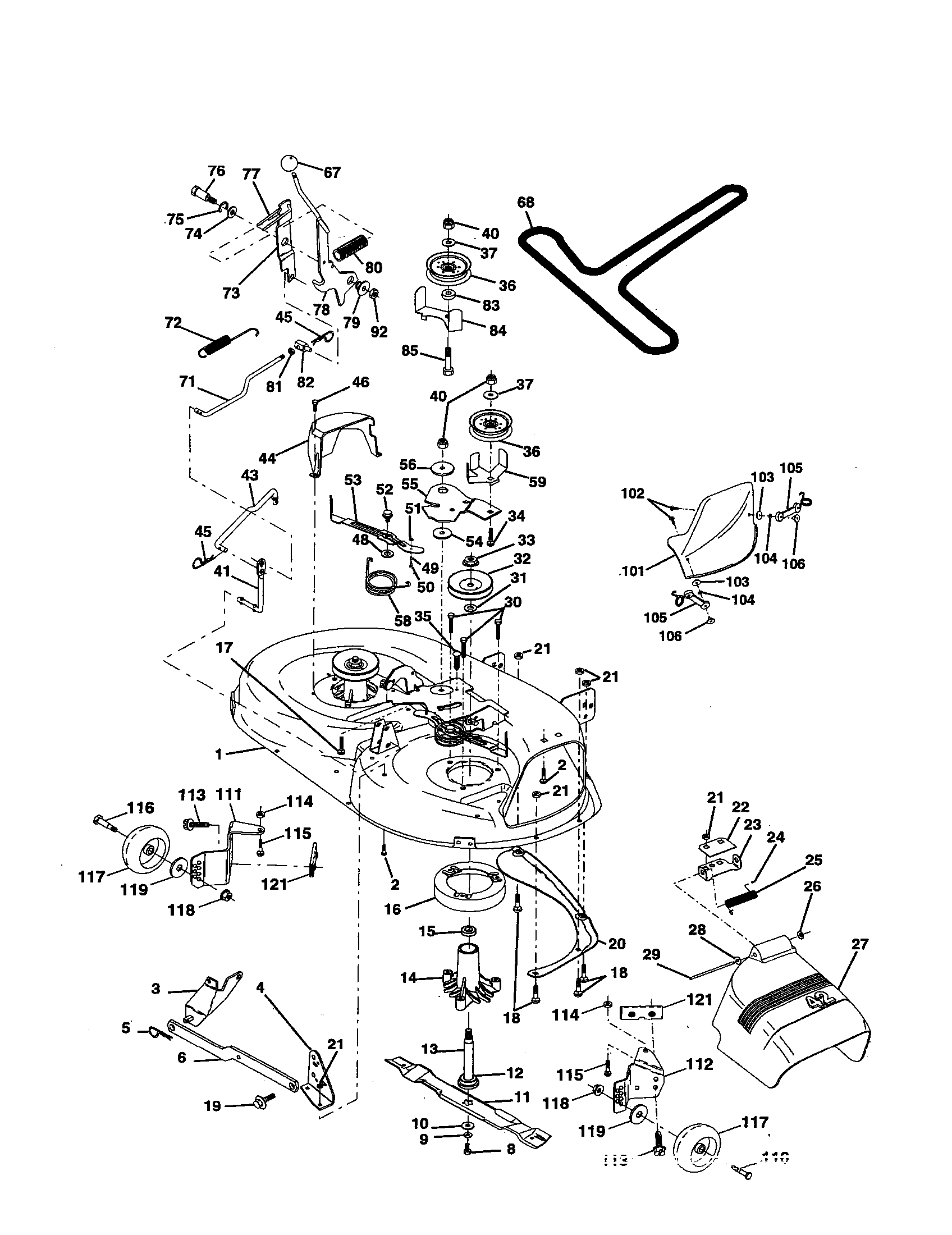 Craftsman 917252531 mower deck diagram