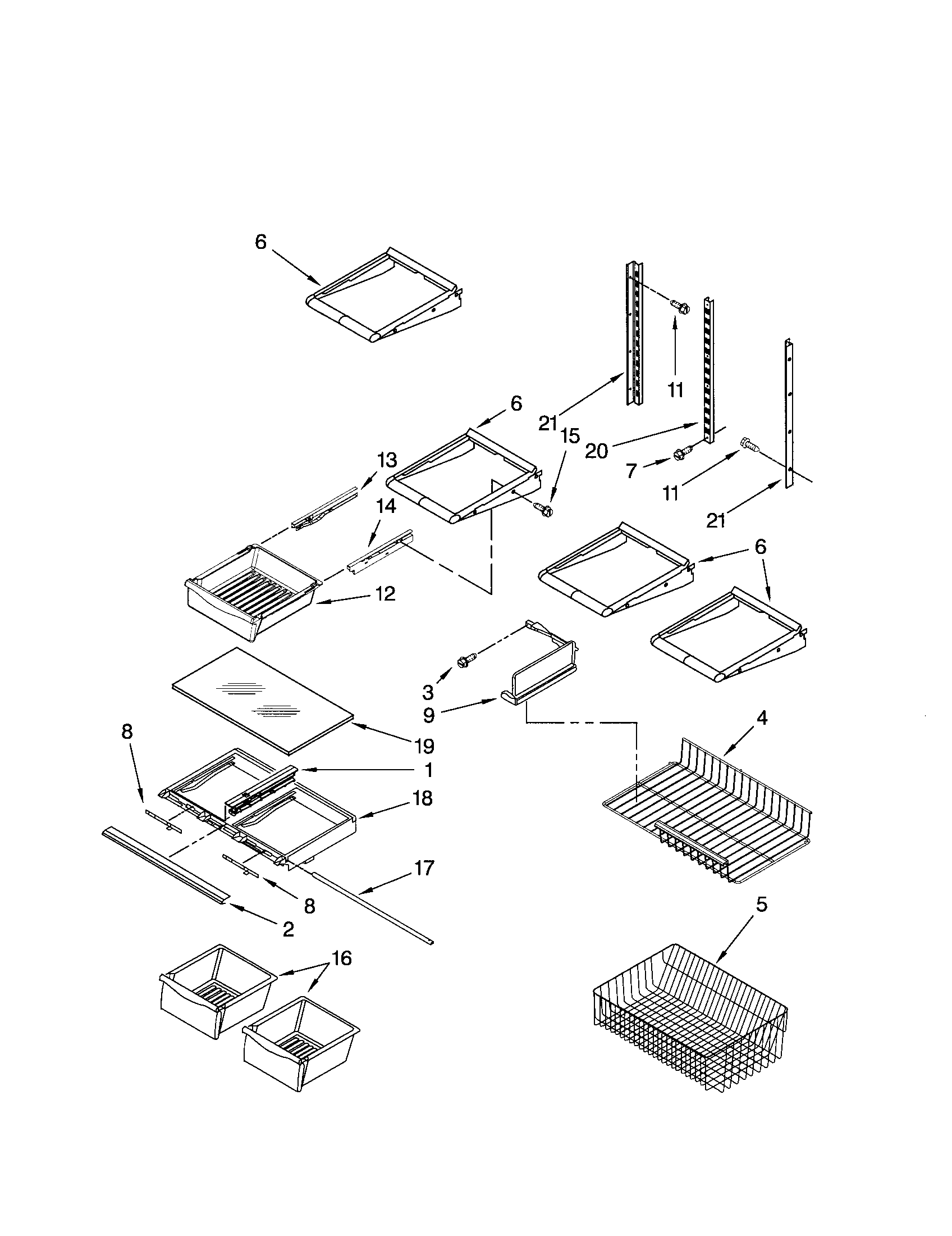Kenmore 59675239404 shelf diagram