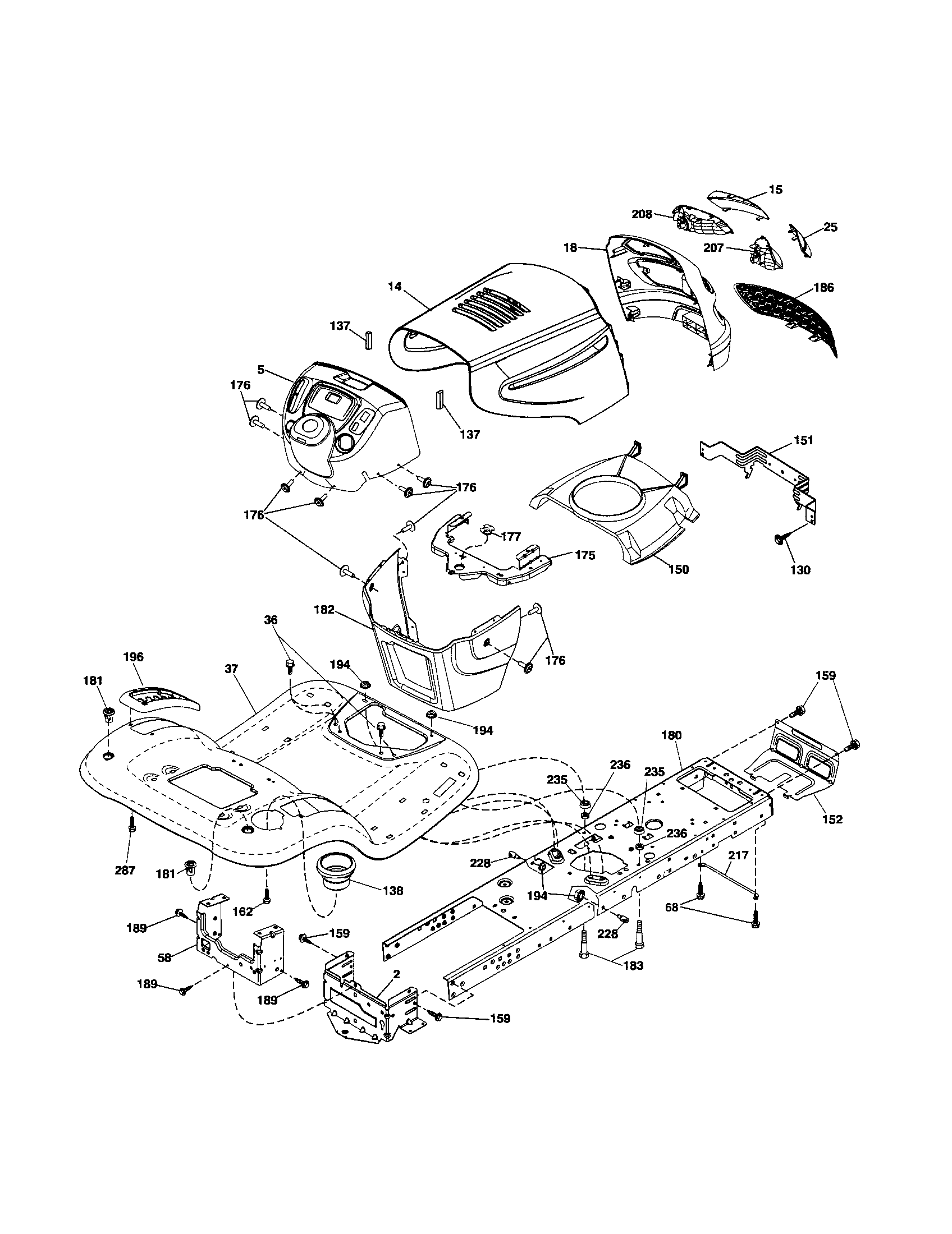 Poulan 96042003604 chassis diagram