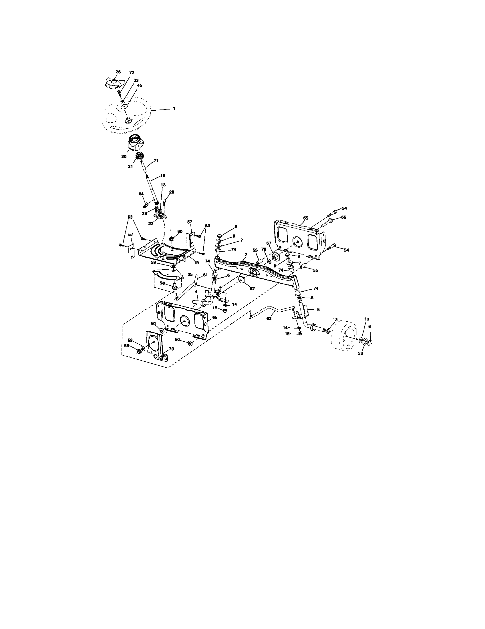 Poulan 96042003604 steering diagram