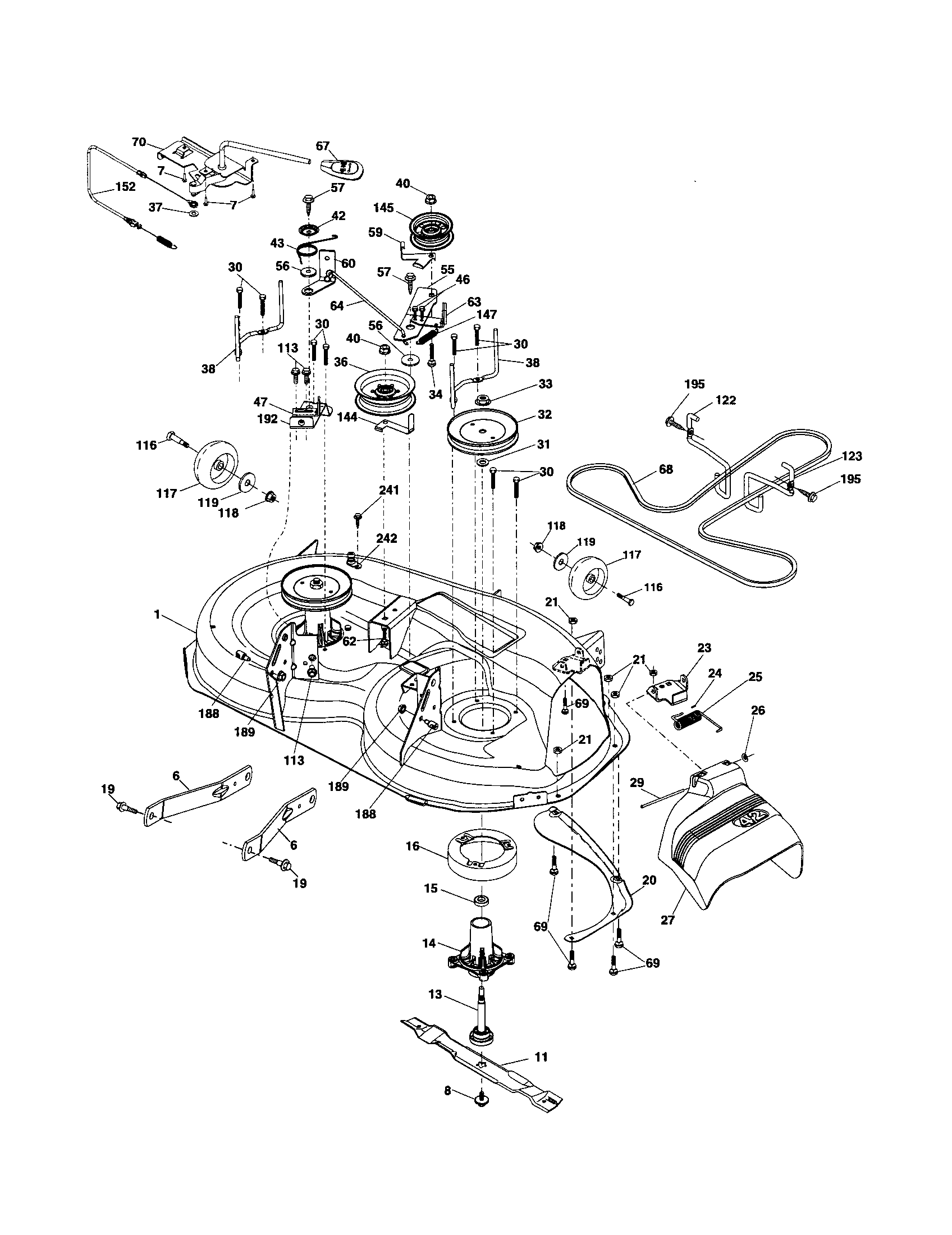 Poulan 96042003604 mower deck diagram