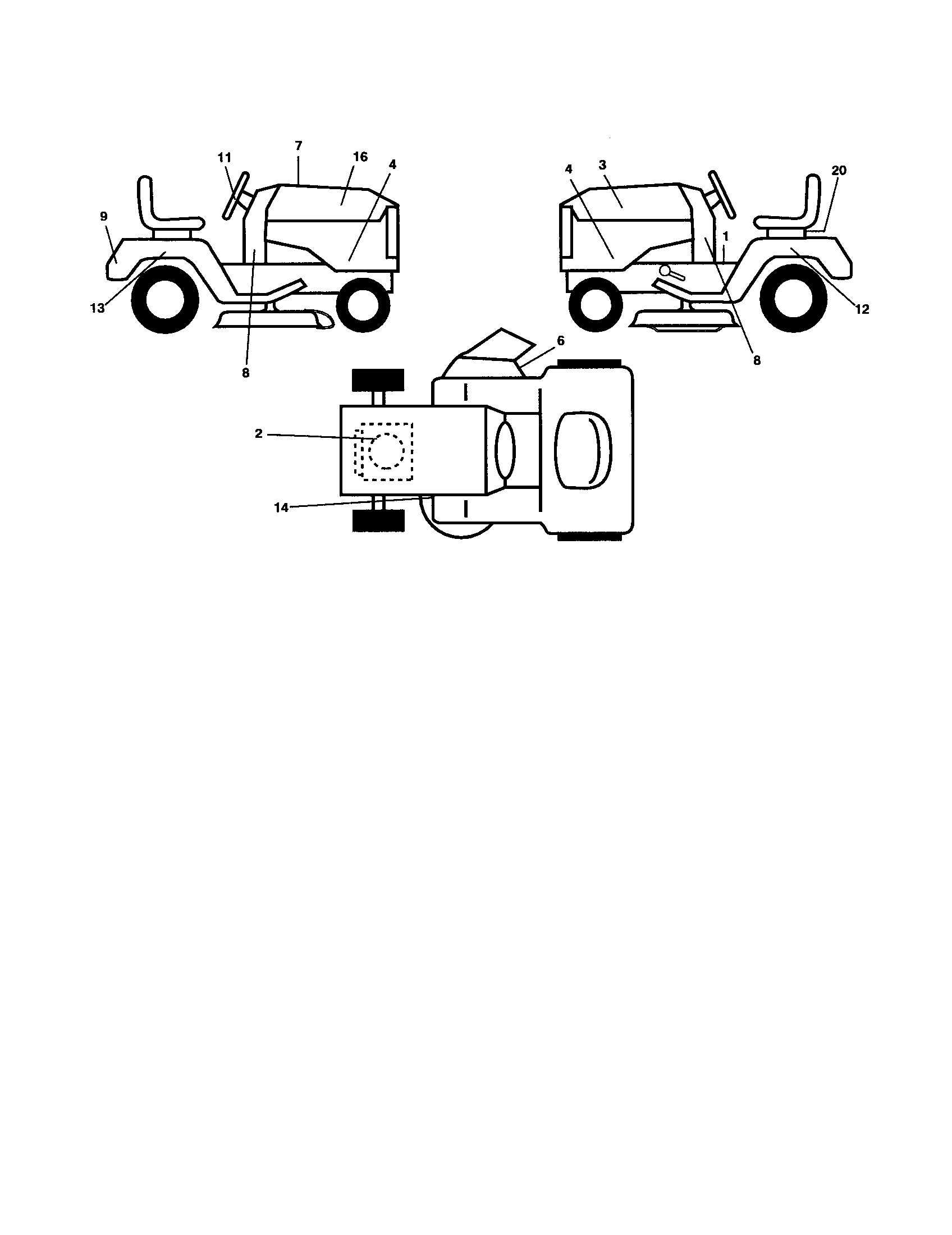 Poulan 96042003604 decals diagram