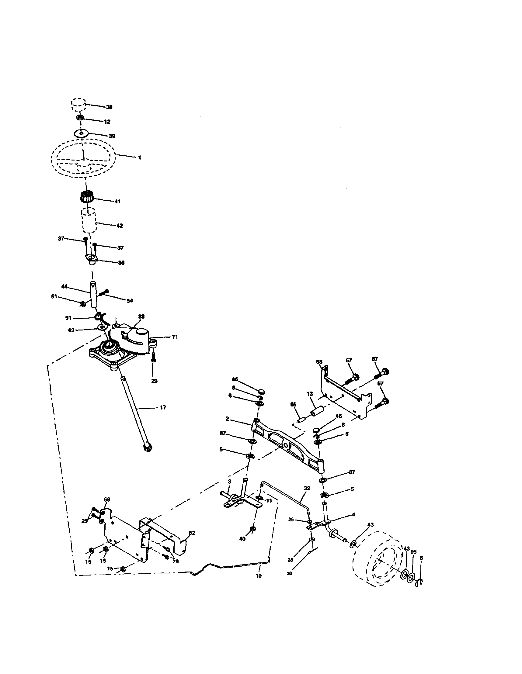 Poulan PD22H42STA steering diagram