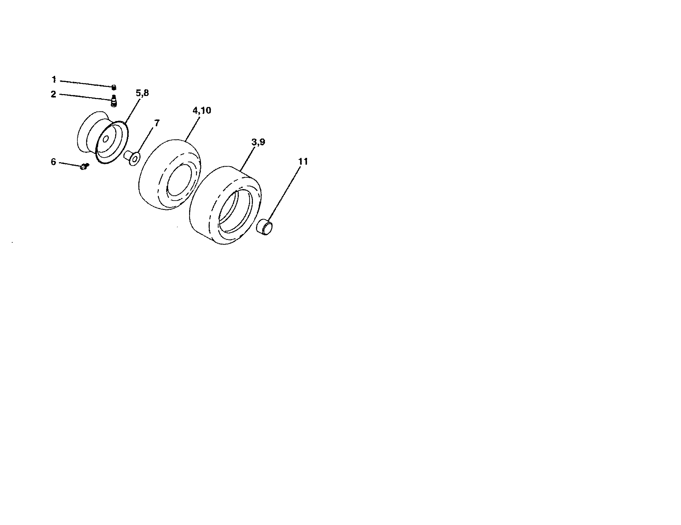 Poulan PD22H42STA wheels and tires diagram