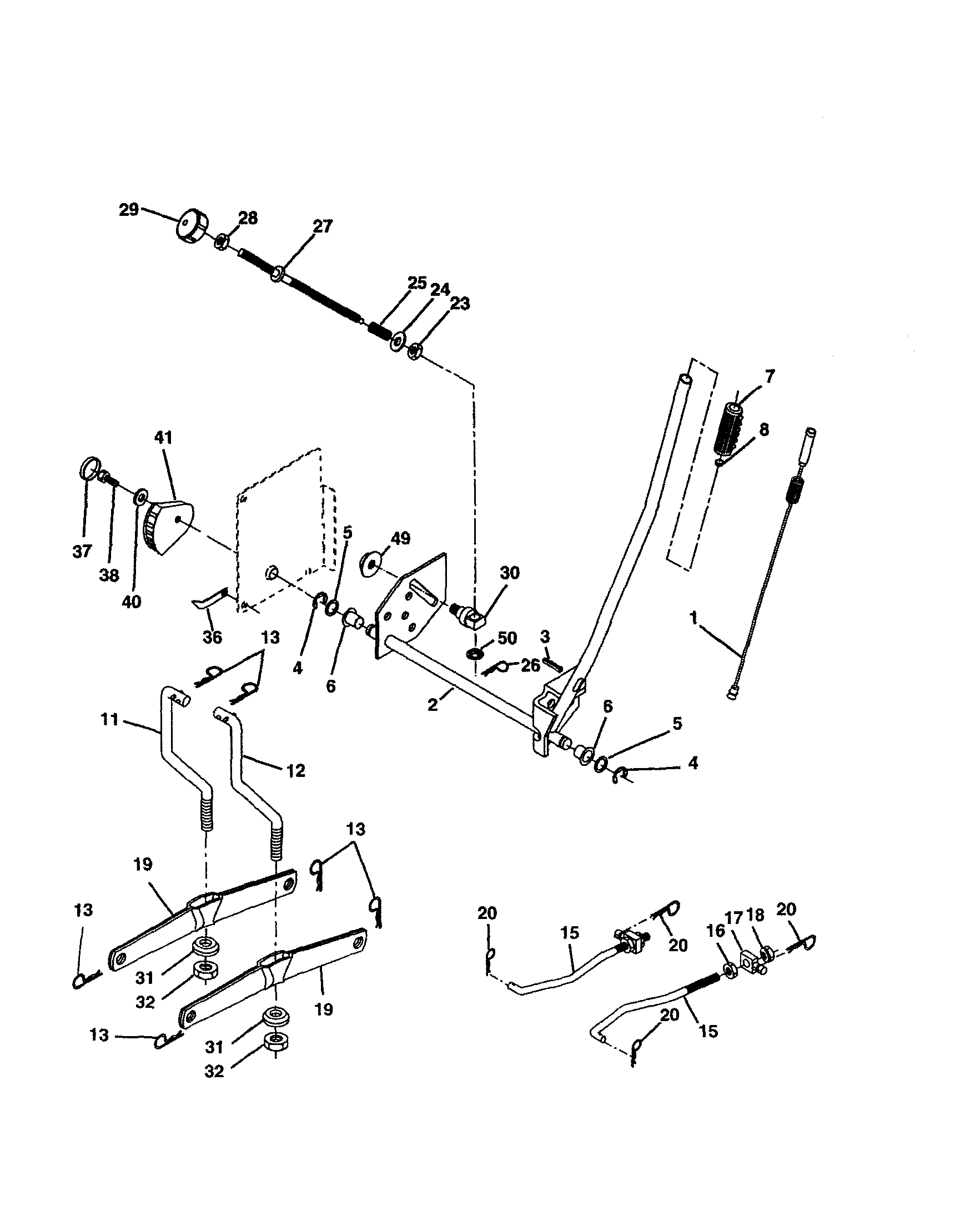 Poulan PD22H42STA mower lift diagram