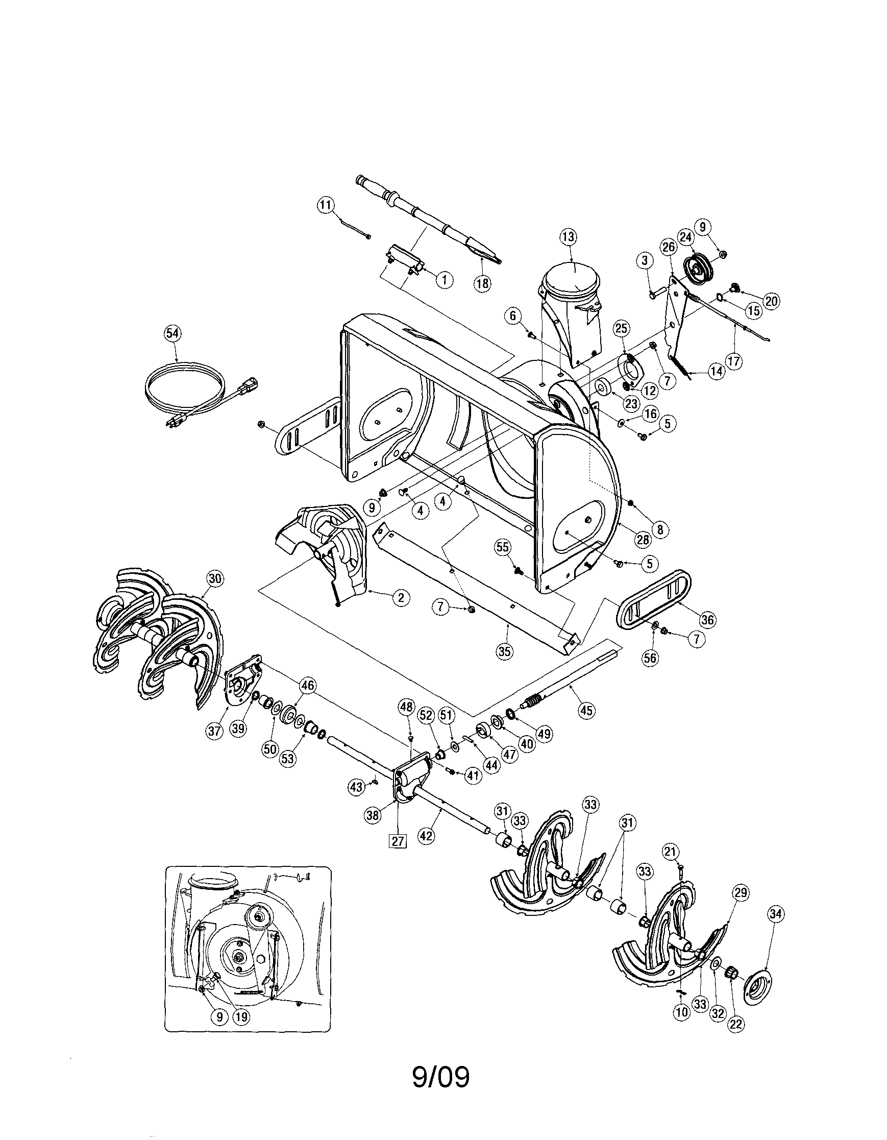 Craftsman 247886910 auger/housing diagram
