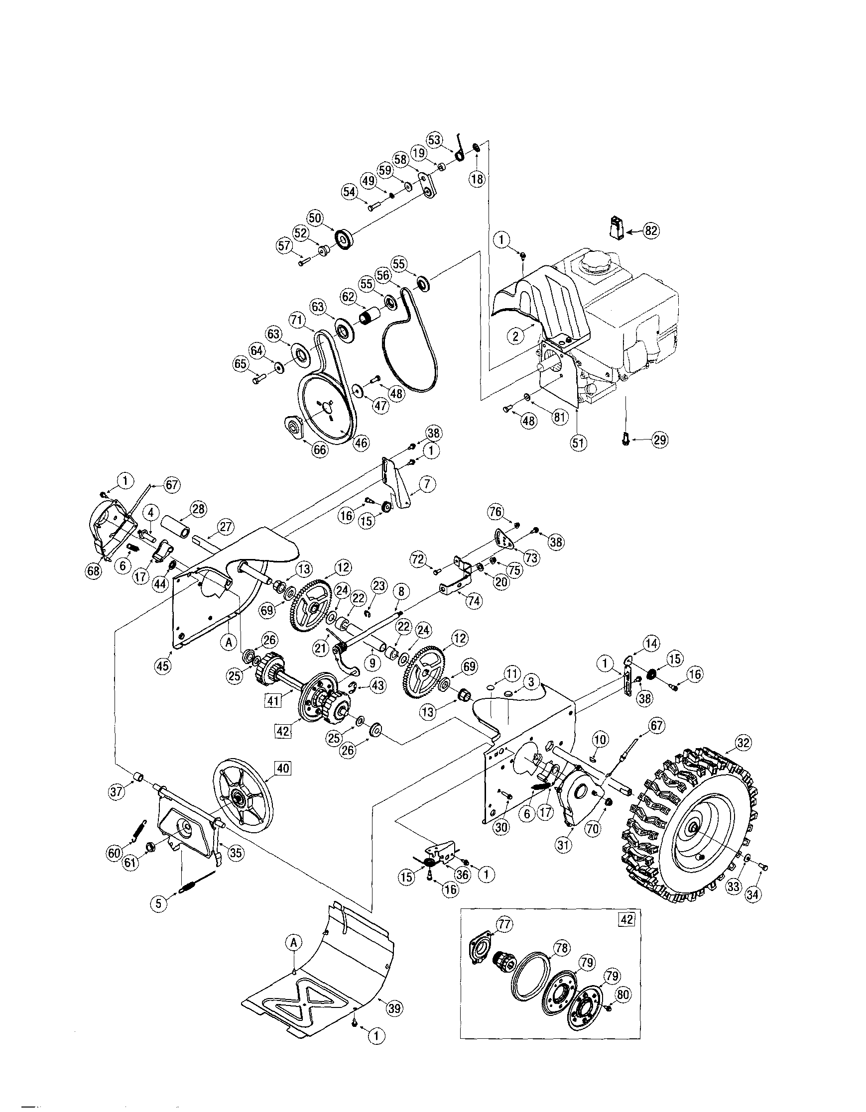 Craftsman 247886910 wheels/drive diagram