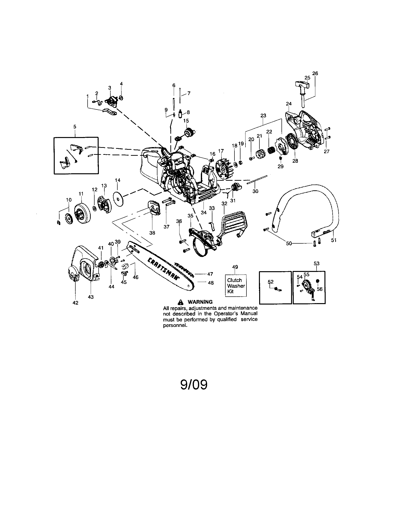 Craftsman 358351700 chassis/bar/handle diagram