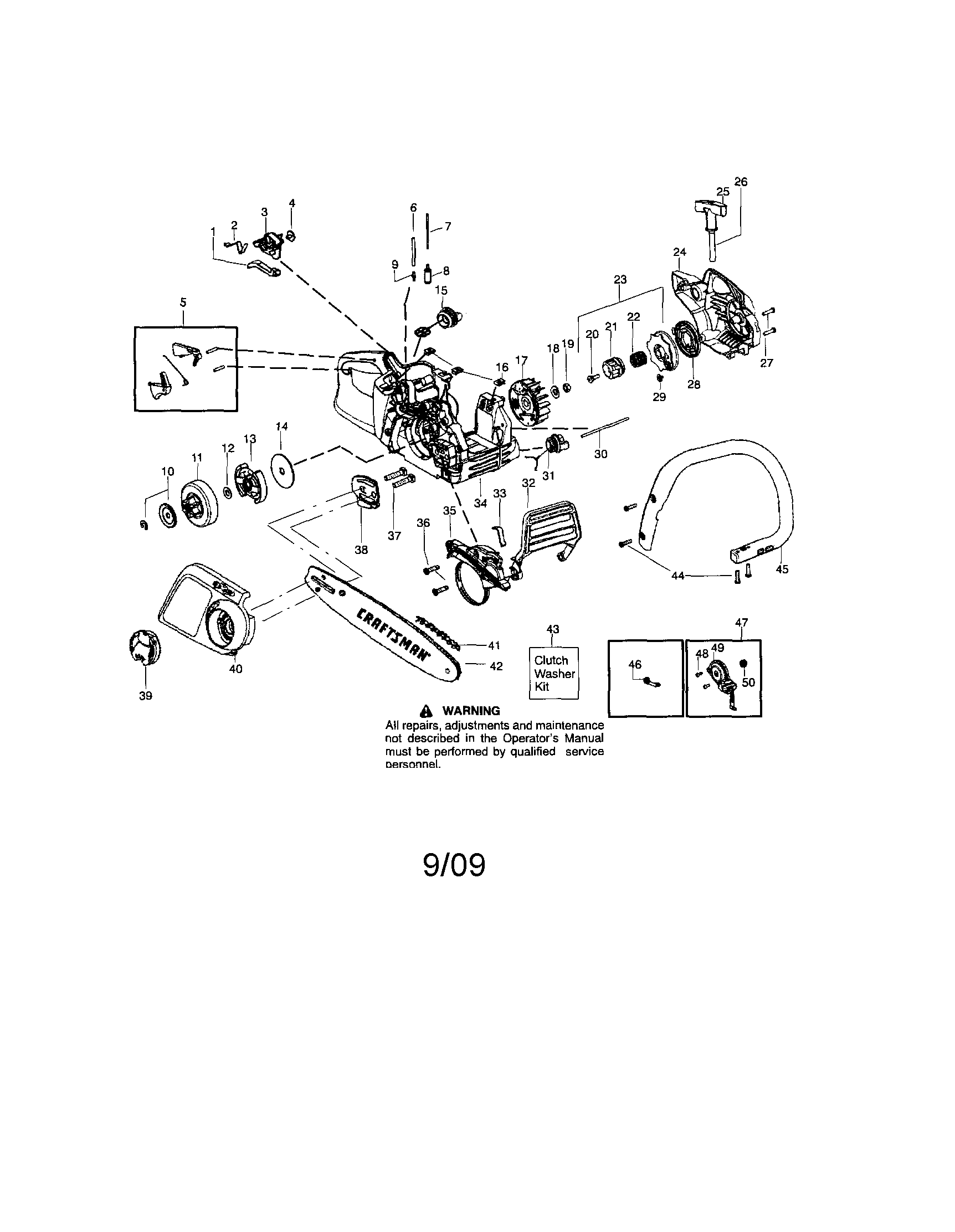 Craftsman 358351900 chassis/bar/handle diagram