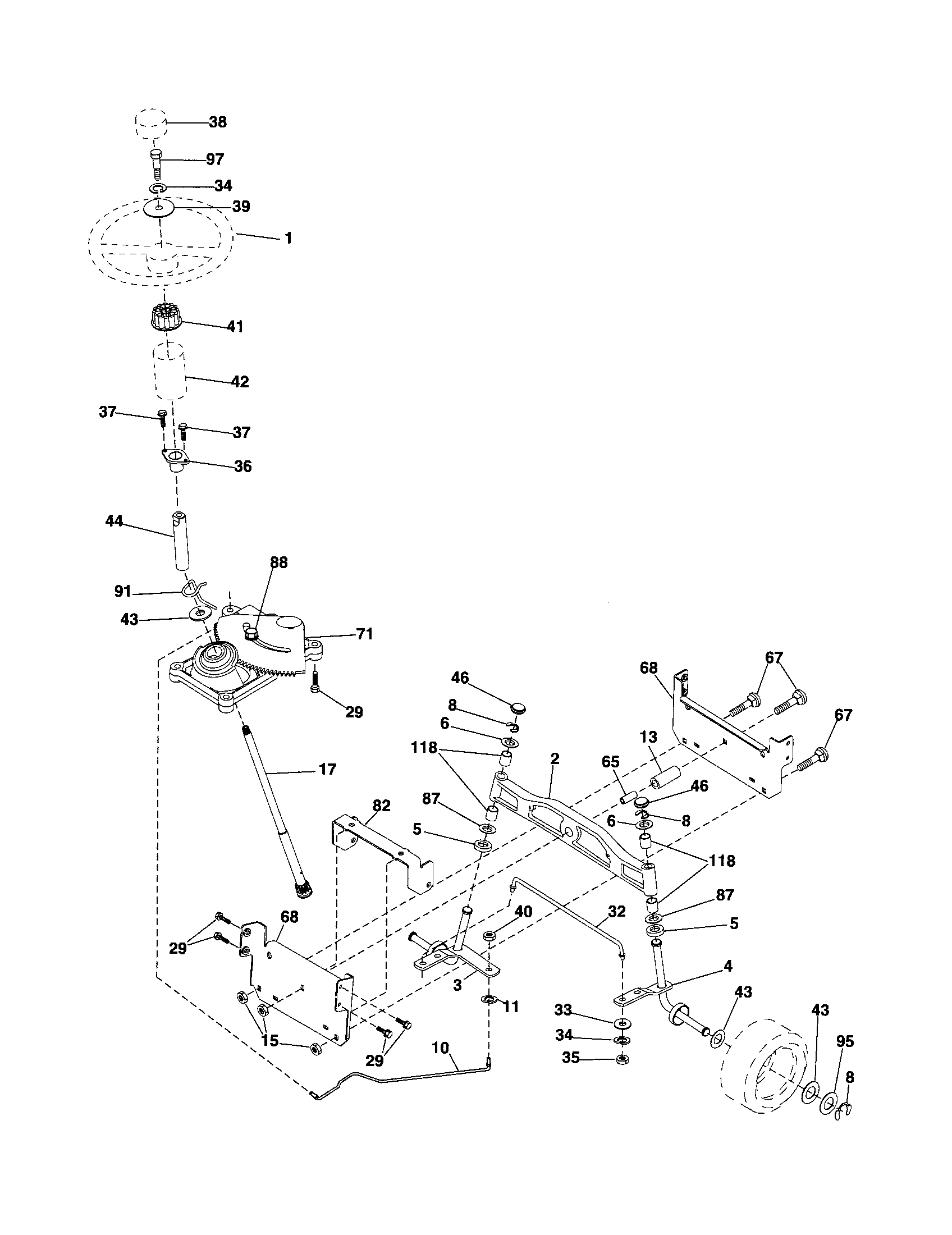 Poulan CT131 steering diagram