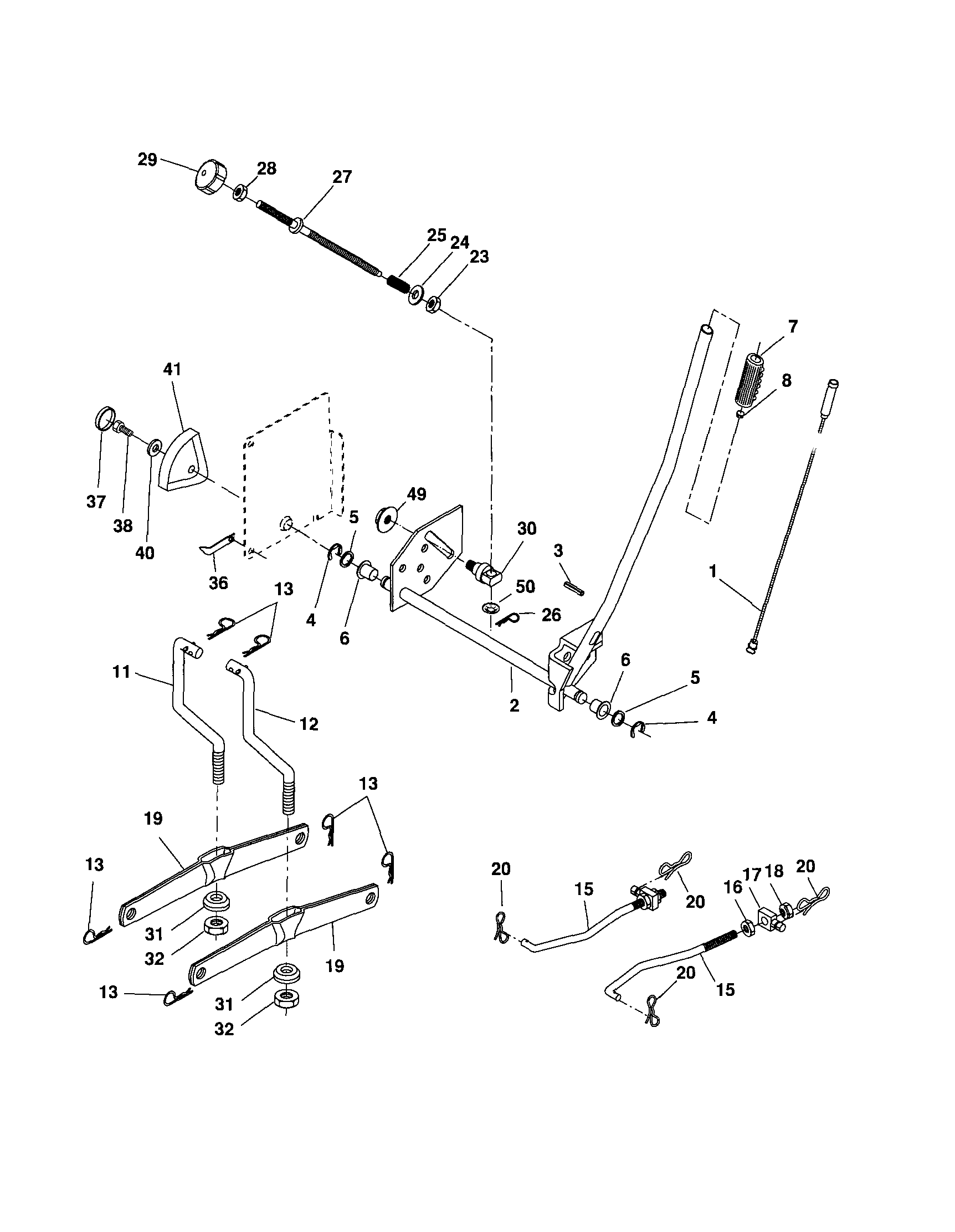 Poulan CT131 mower lift diagram